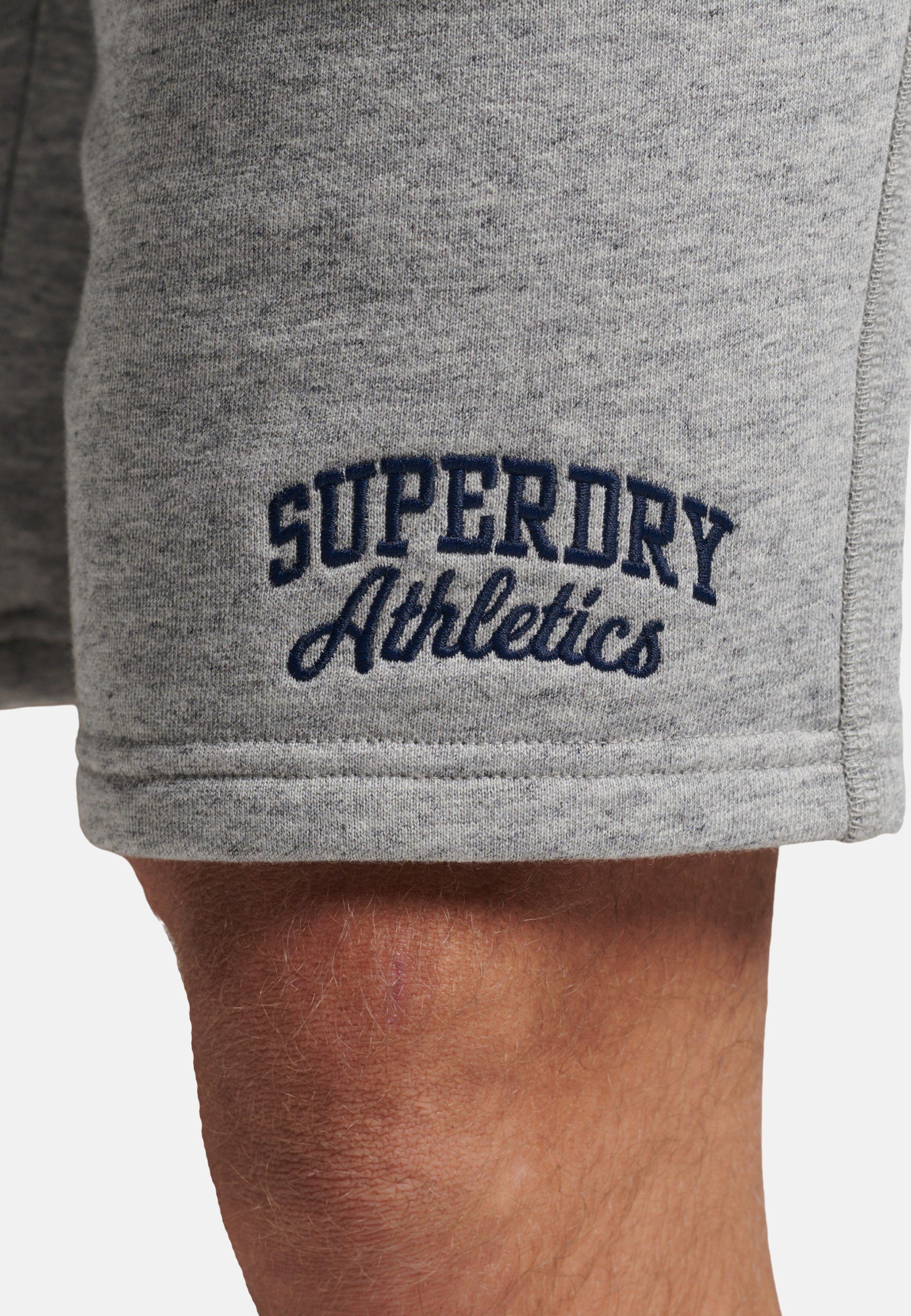 mit grau Sweatshorts Sweat-Shorts Superdry Hose Vintage Logo-Stickerei
