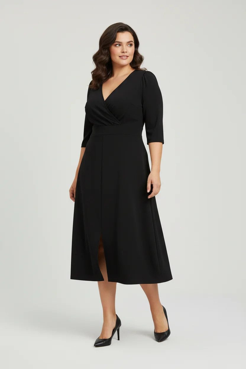 Shape of You Minikleid V-Ausschnitt Halbarm Frontschlitz Kleid günstig online kaufen