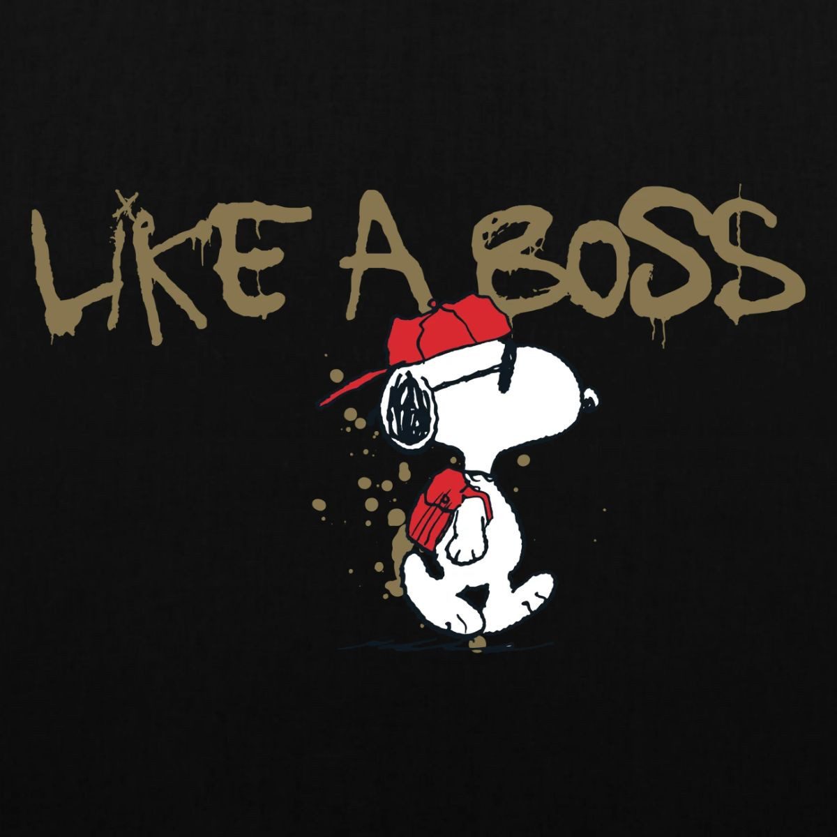 Spreadshirt Henkeltasche Peanuts Snoopy Like A Boss Cooler Spruch Stoffbeutel (1-tlg)