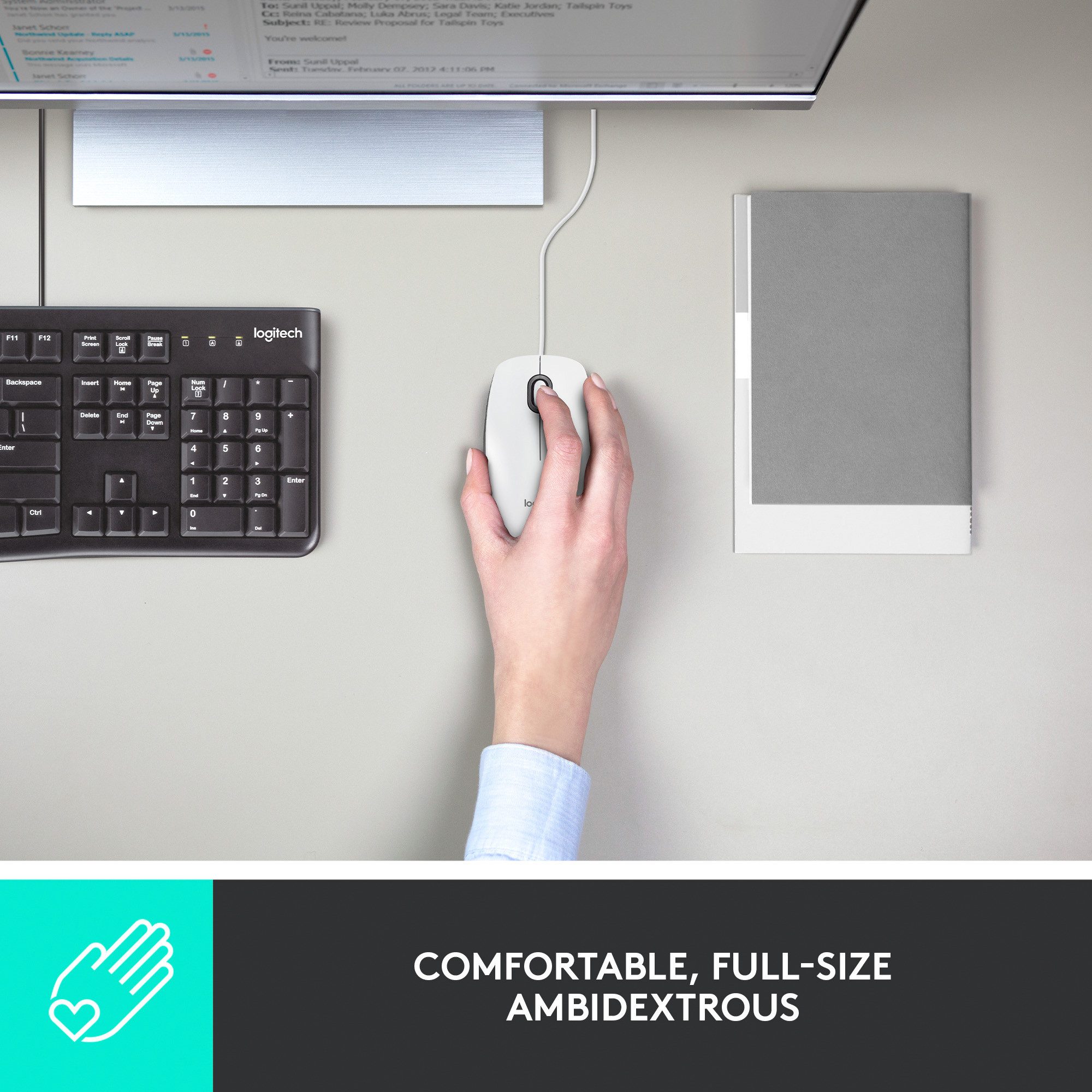 Logitech Logitech M100, Maus, (kompatibel mit Maus (kabelgebunden)