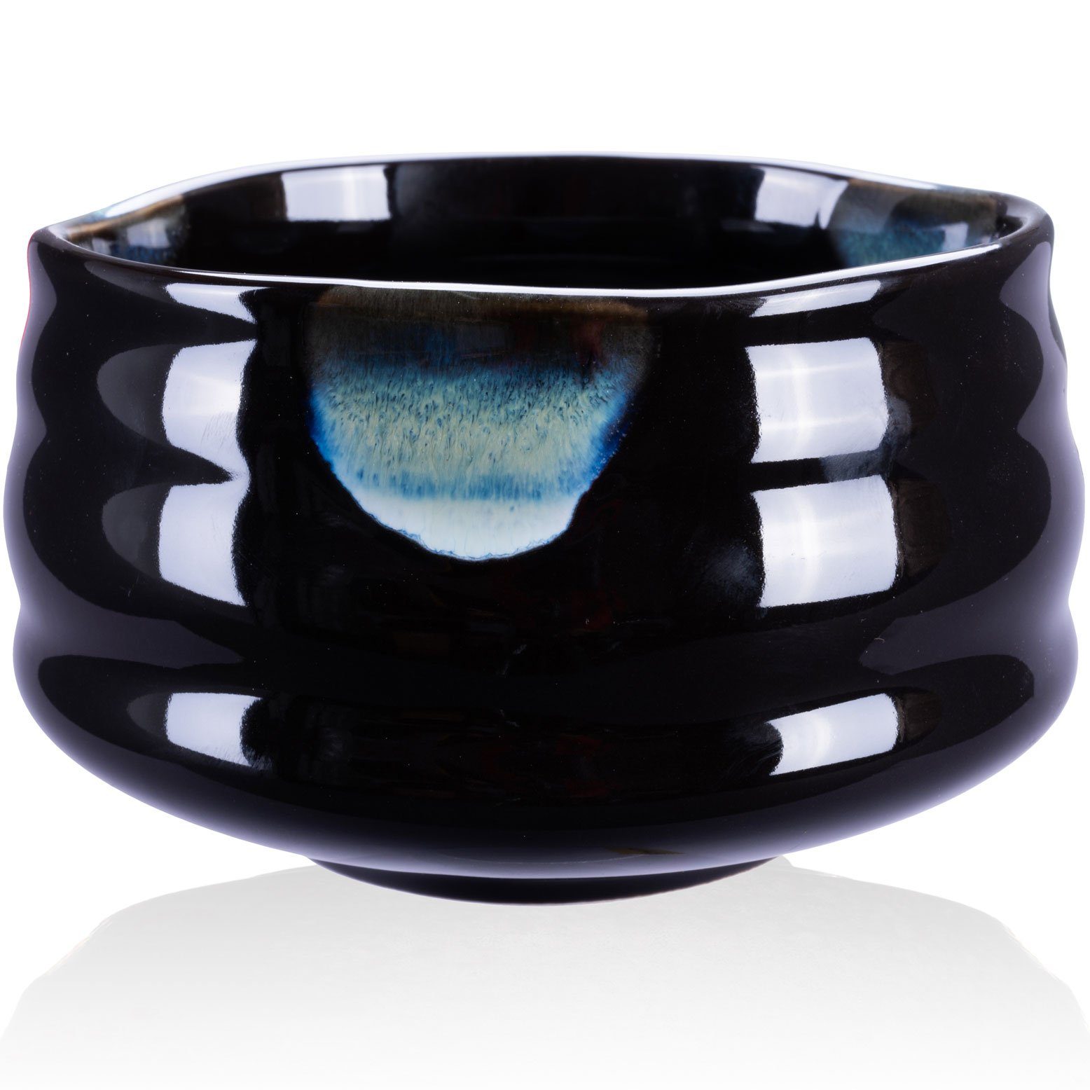 Goodwei Teeservice Matchabesen "Kuro" 80 Black Besenhalter Keramik (4-tlg), Teeschale, mit und Matcha-Set