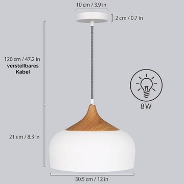 Tomons LED Pendelleuchte LED Deckenlampe Skandinavisch modern, E27, LED fest integriert