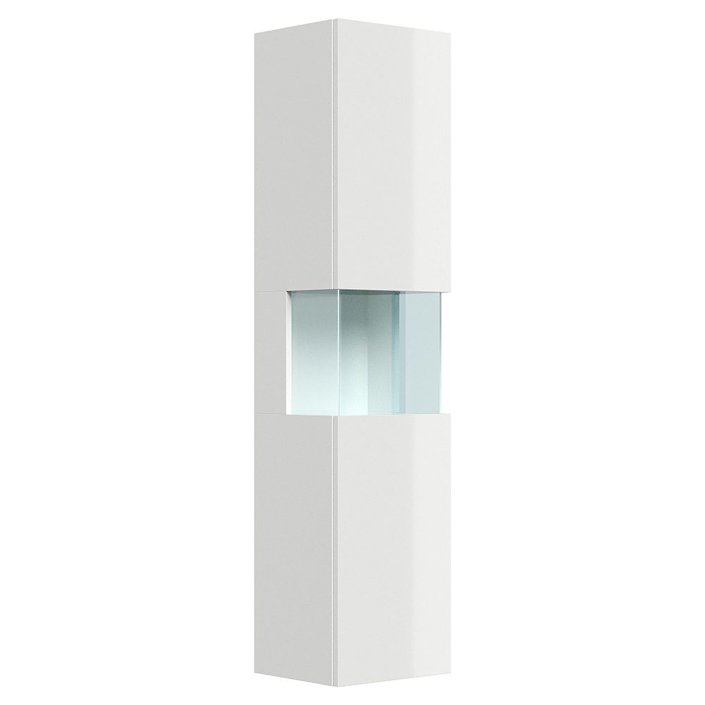 Lomadox Hochschrank LIVIGNO-02 150cm hoch, wandhängend, mit Glaselement, we günstig online kaufen