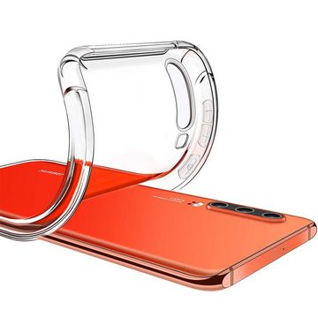 CoolGadget Handyhülle Anti Shock Rugged Case für Huawei P20 5,8 Zoll, Slim Cover mit Kantenschutz Schutzhülle für P20 Hülle Transparent