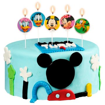 deKora Geburtstagskerze, Geburtstagskerzen rund, Disney Mickey und Minnie Mouse, 5 Stück