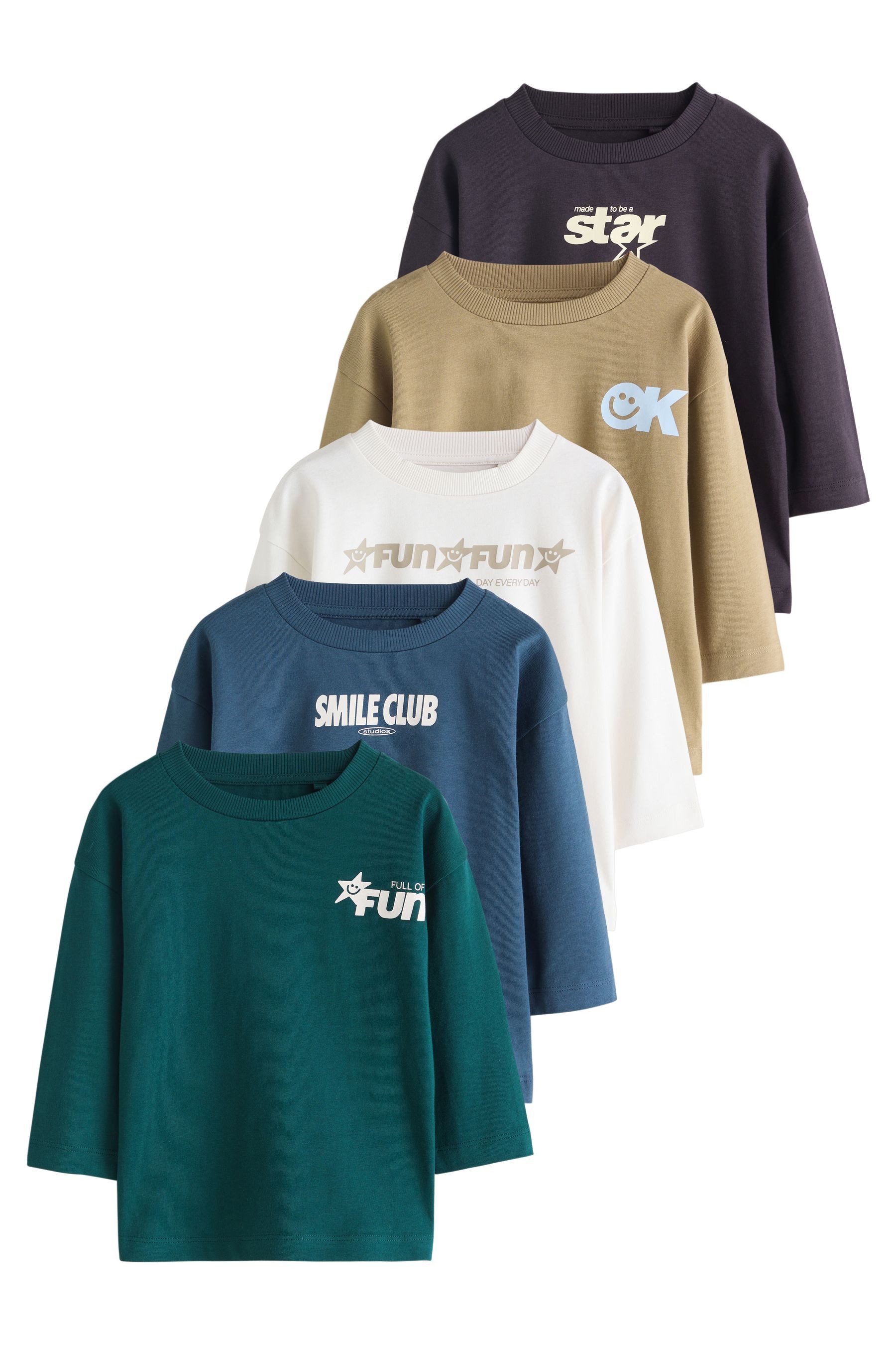 Next T-Shirt Langarm-Shirts, 5er-Pack (5-tlg)
