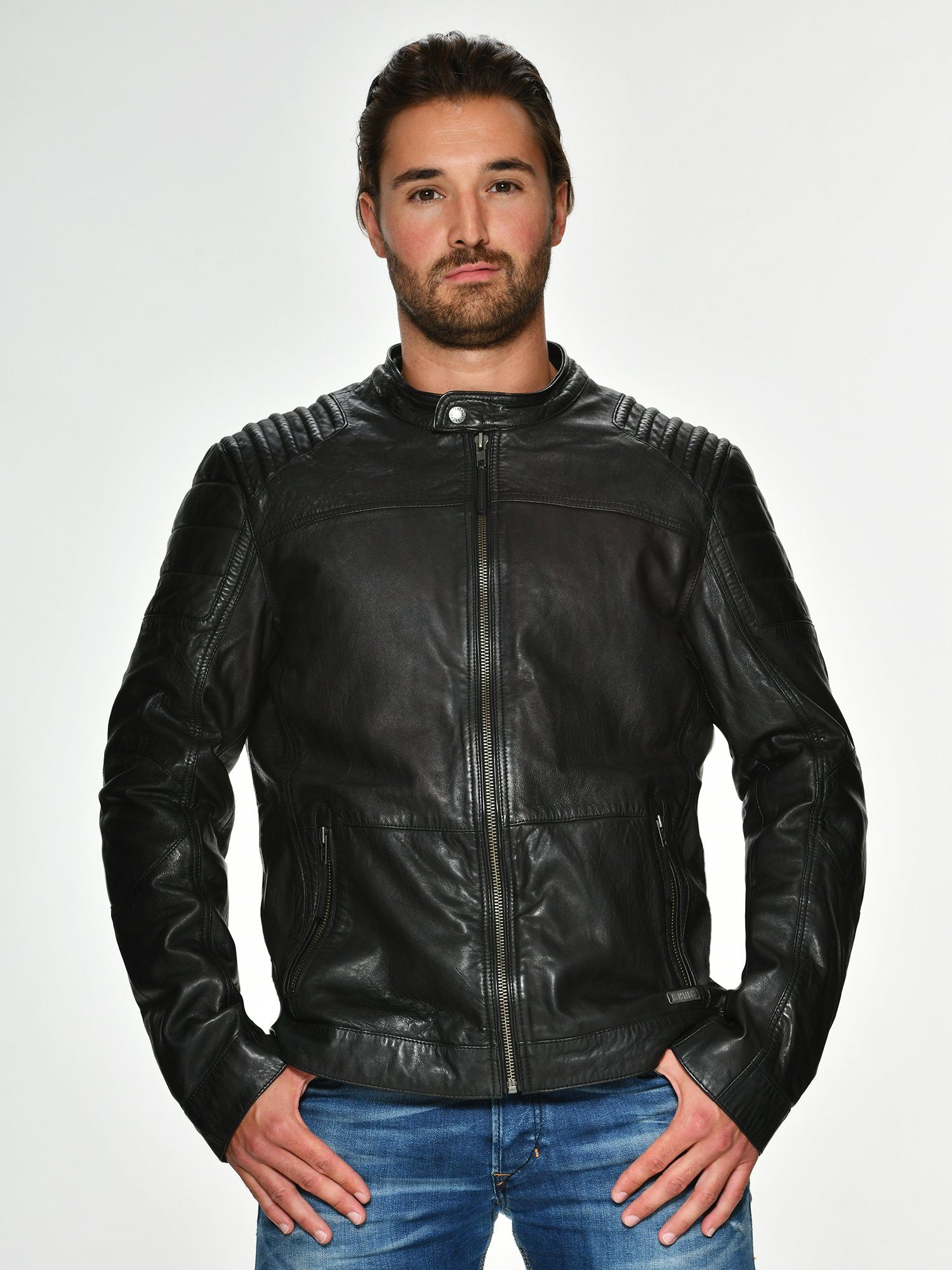 MUSTANG Lederjacke Wellington black