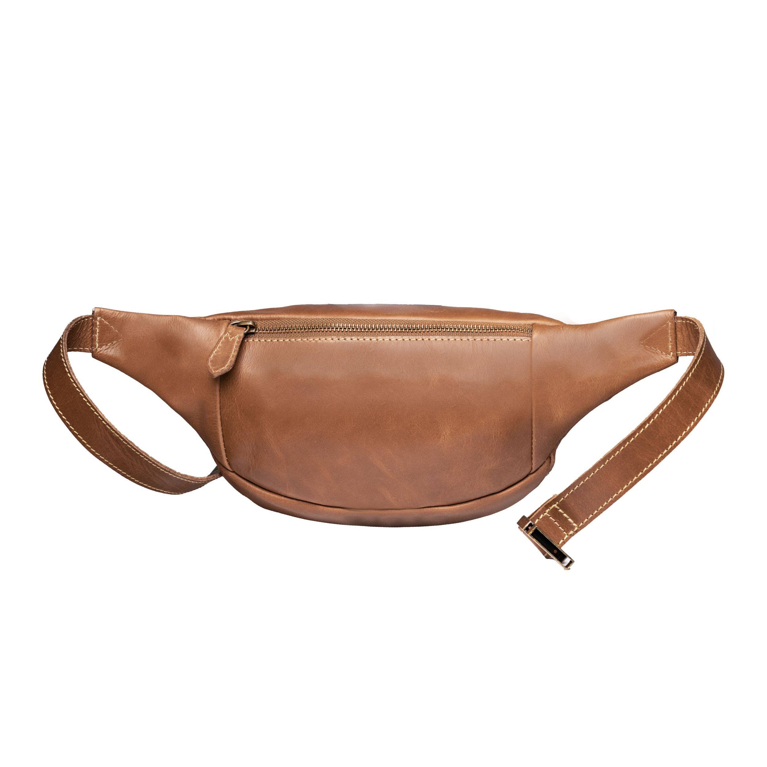 DRAKENSBERG Bauchtasche »Mel« (L) Havanna-Braun, Damen, Herren, elegante Hüfttasche, Gürteltasche, Sling Bag aus Leder