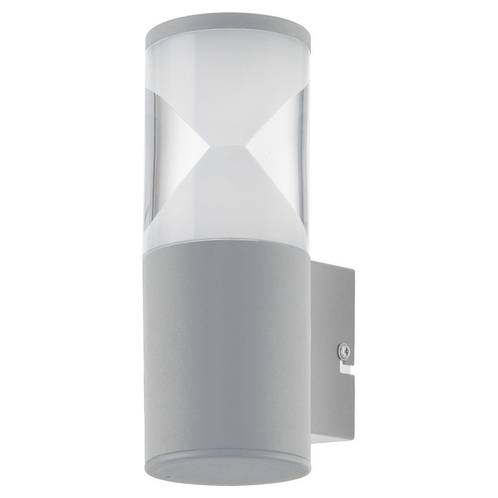 EGLO Außen-Wandleuchte LED Außenwandleuchte, 1-flammig, silber satiniert, Klar, LED
