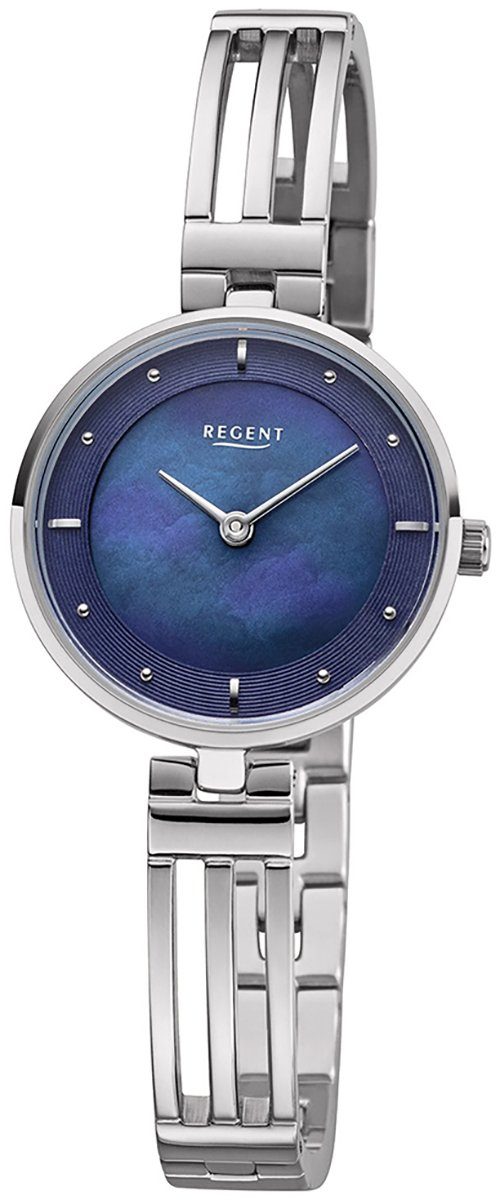 Regent Quarzuhr Regent Damen Uhr F-1148 Metall Quarz, Damen Armbanduhr rund, klein (ca. 28mm), Metallarmband