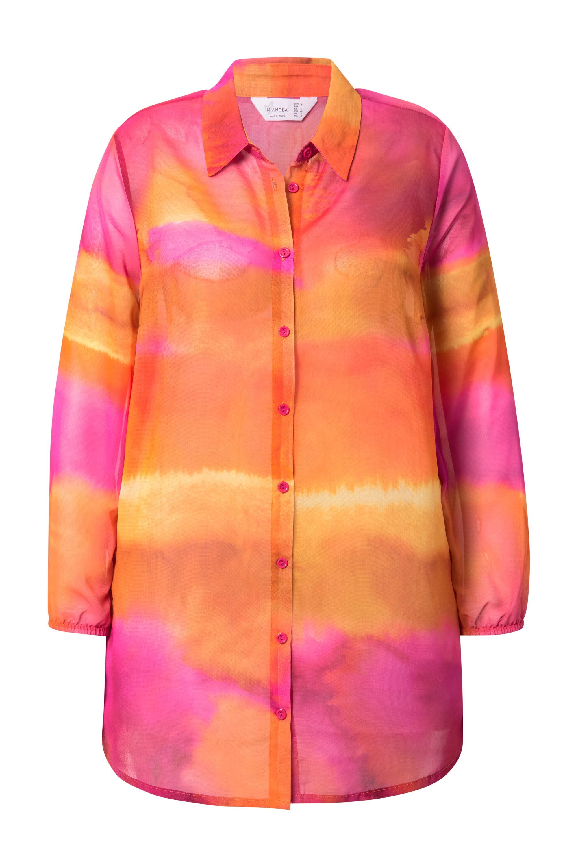 MIAMODA Longbluse Bluse A-Linie Chiffon Punkte/floral günstig online kaufen