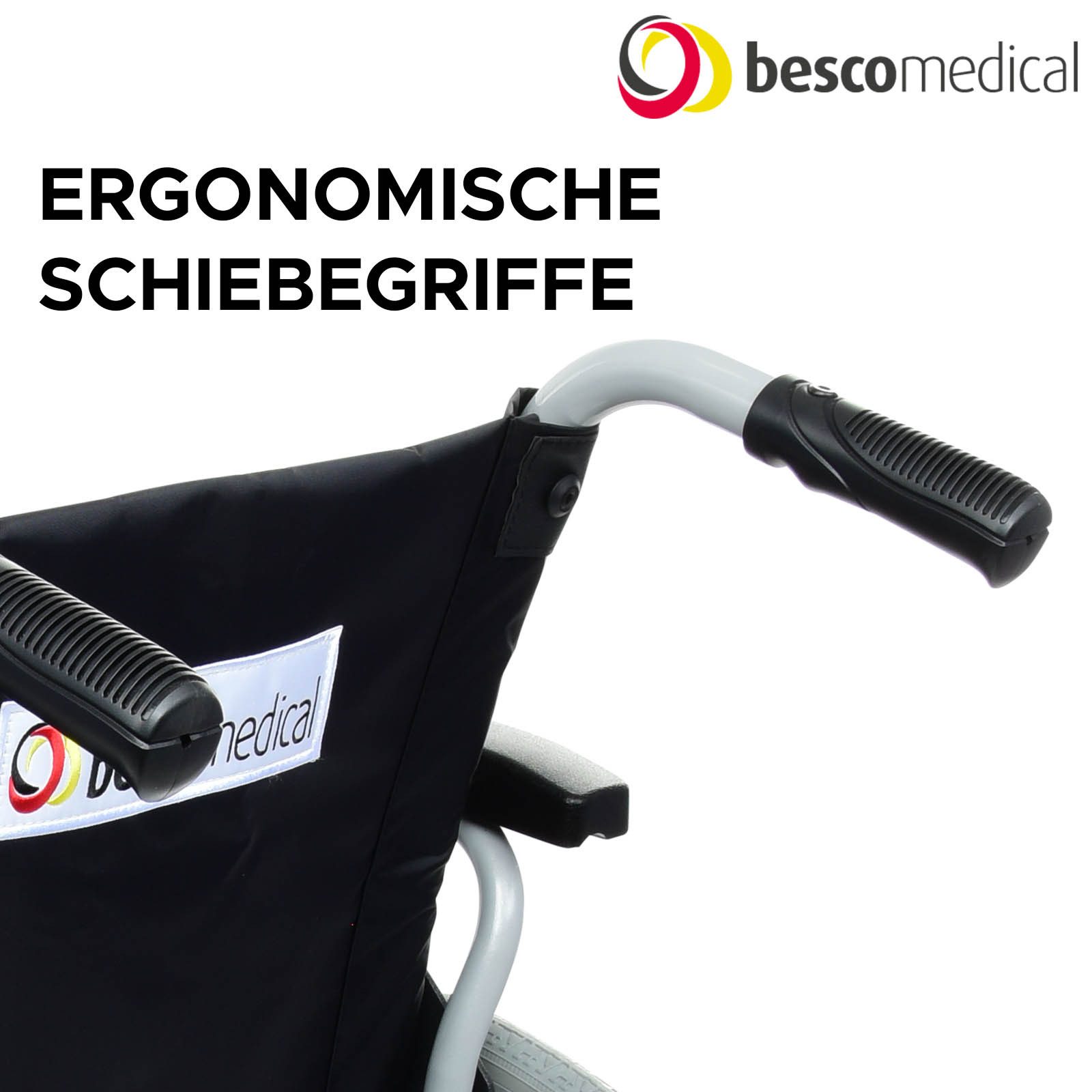 bescomedical Rollstuhl PRIMUS MS 2.0 - faltbarer Transportrollstuhl - mit Steckachsensystem, Reise-Rollstuhl - Sitzbreite wählbar - mit oder ohne Trommelbremse