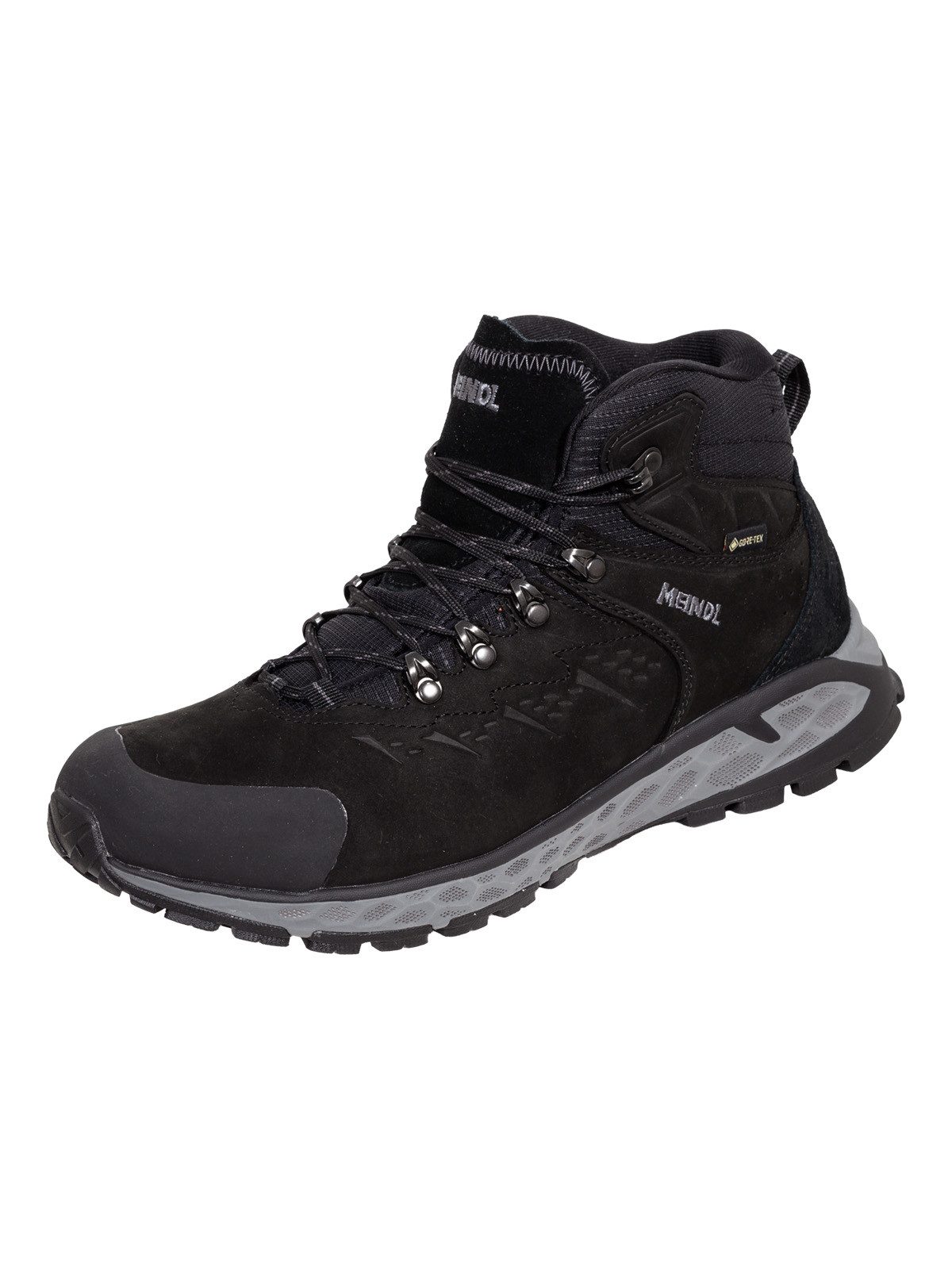 Meindl Meindl Menorca Walker Mid schwarz Wanderschuh Weicher Lederabschluss für höchsten Komfort beim Gehen