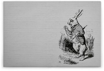A.S. Création Leinwandbild bunny, Tiere (1 St), Schwarz-Weiß Zeichnung Hase Keilrahmen Bild