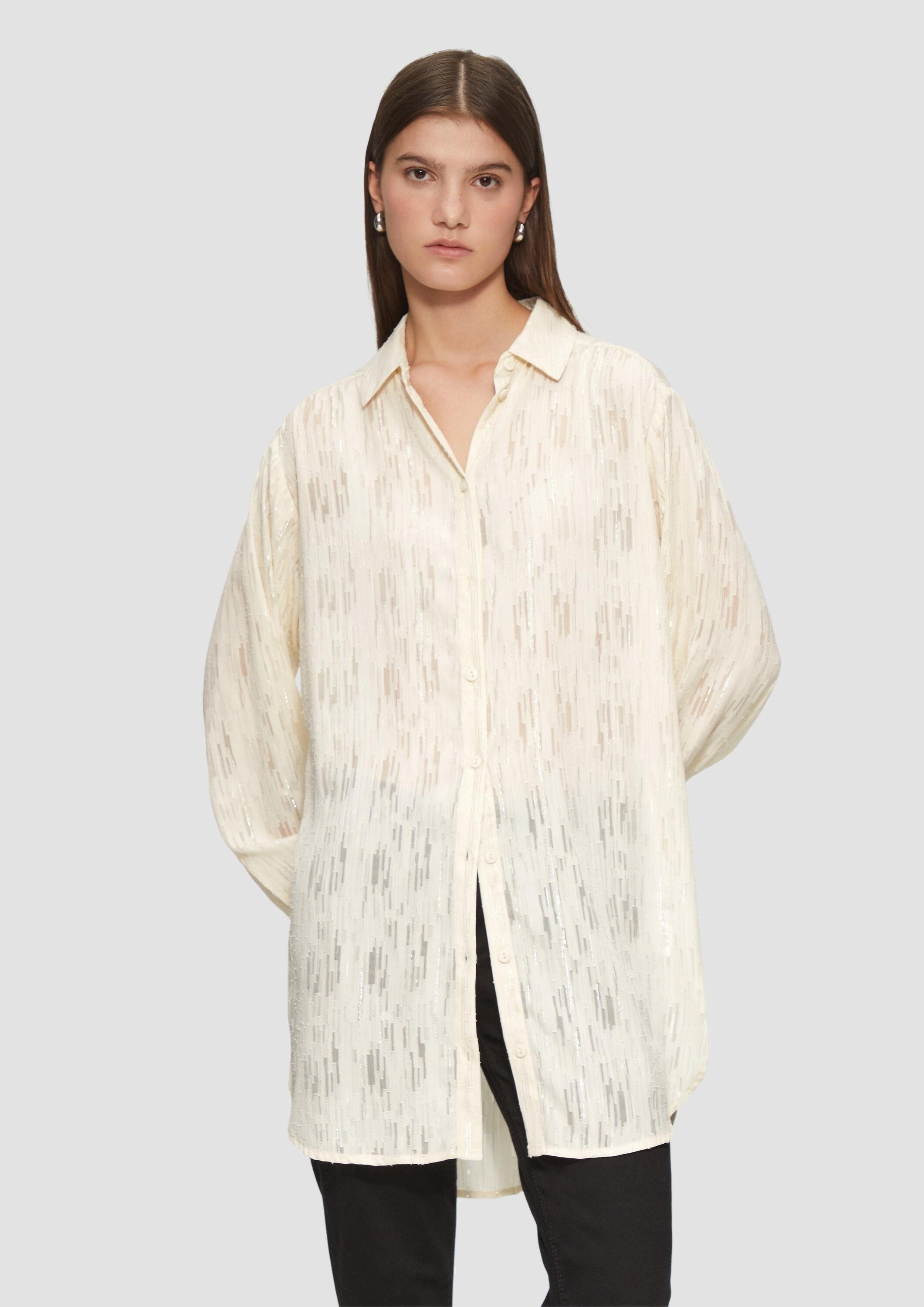 QS Langarmbluse Bluse Leicht transparente Longbluse günstig online kaufen