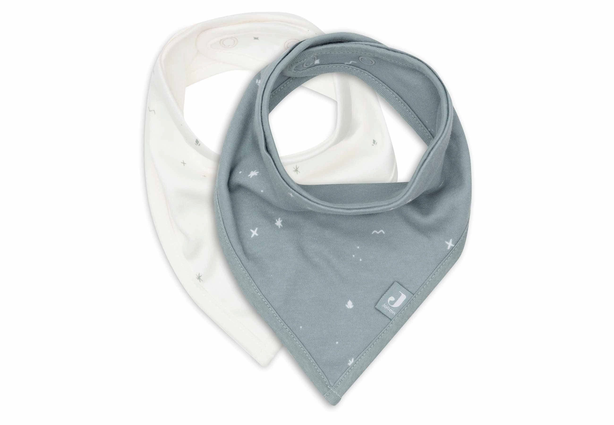 Jollein Lätzchen Baby Bandana aus Baumwolle Jersey mit variablen Druckknöpfen, Saugstarkes Frottee