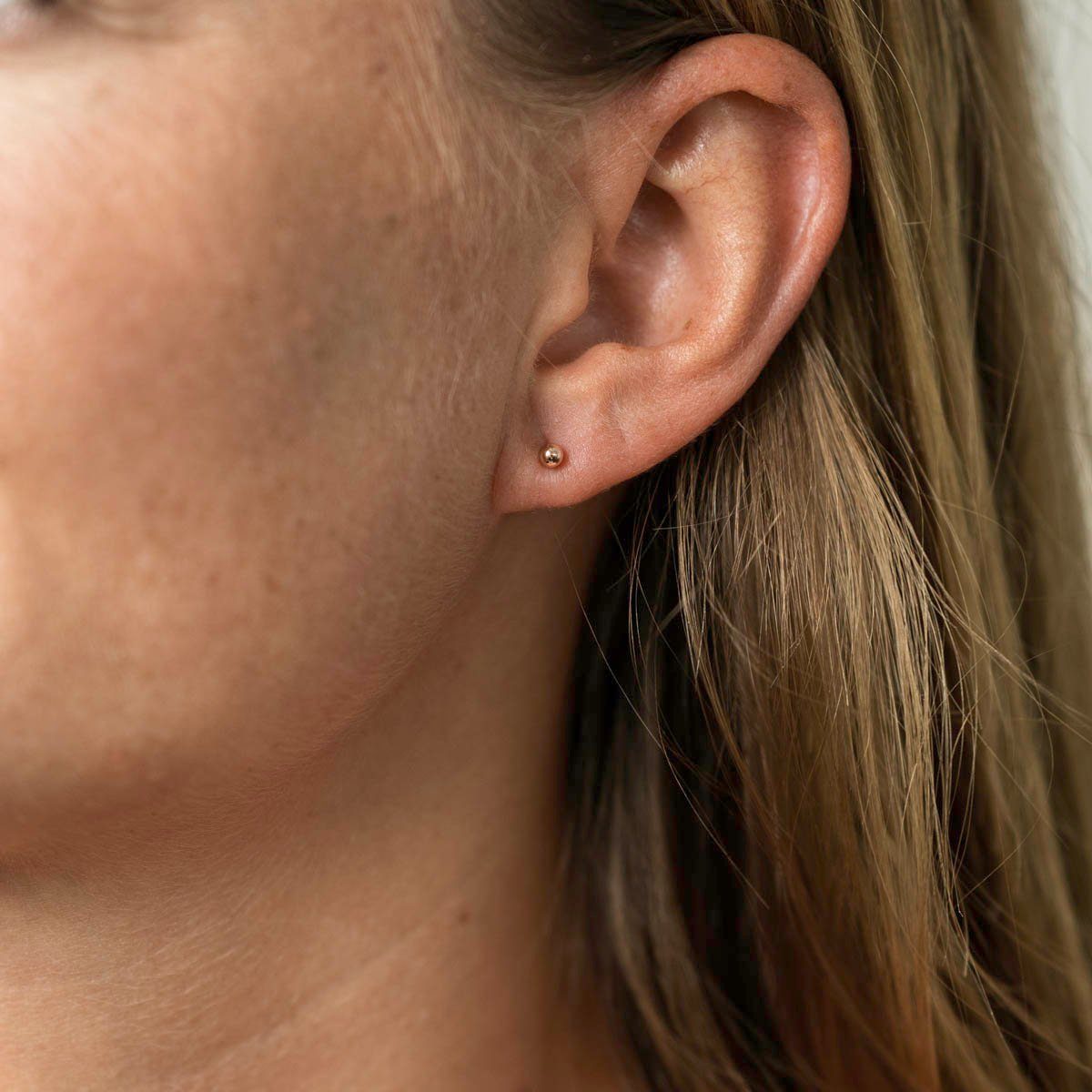 Materia Paar Ohrstecker Kugel Basic Rosegold Ohrringe klein 3-6mm SO-350, S günstig online kaufen