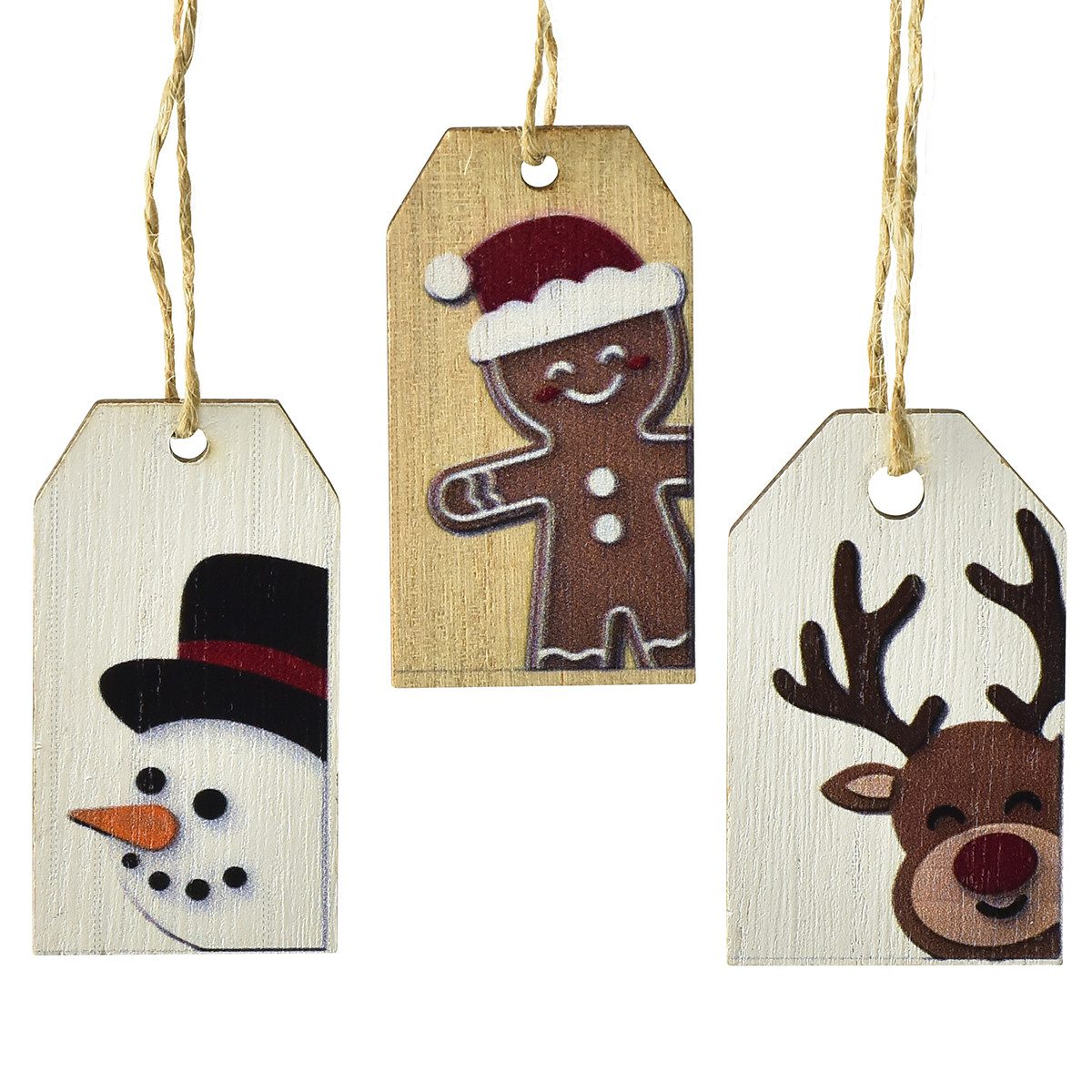 Florists Products Grußkarten Holz Weihnachtsdeko Anhänger für Baum und Geschenke, 6 Stück