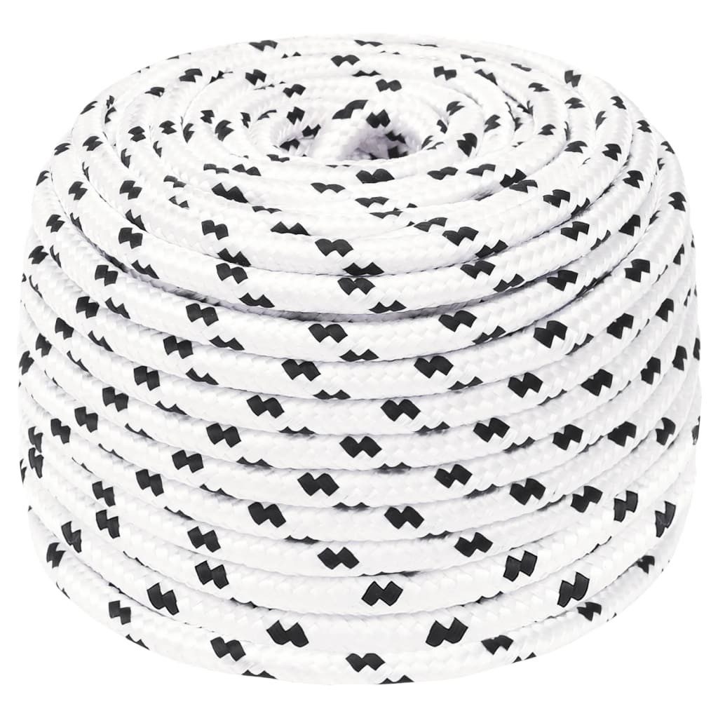vidaXL Bootsseil Geflochten Weiß 8 mmx100 m Polyester Seil (1-tlg)