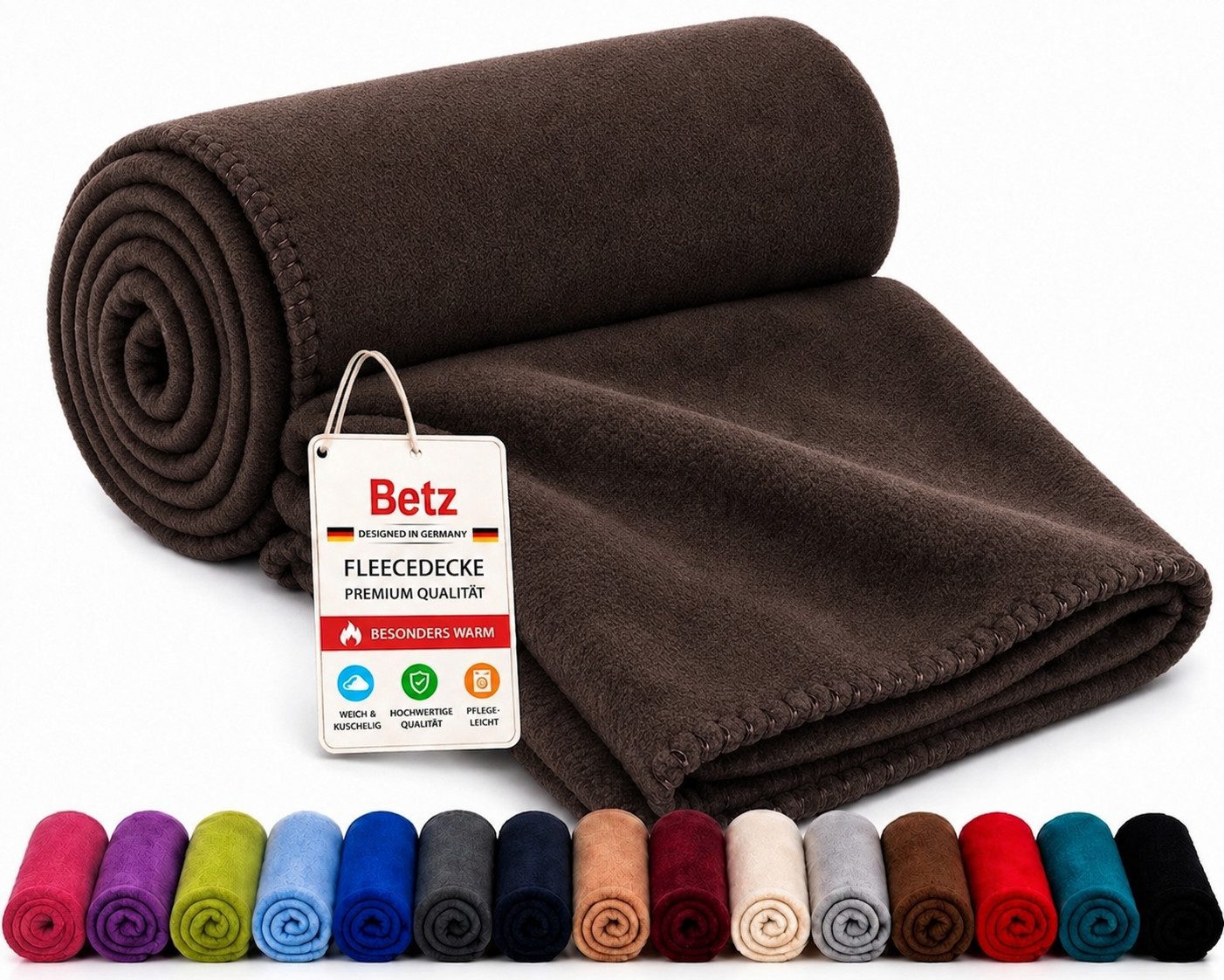 Wohndecke Betz Fleecedecke 130x170 cm 180g/m² – Weiche Wohndecke & Kuscheldecke, Betz, Leicht, wärmend & pflegeleicht