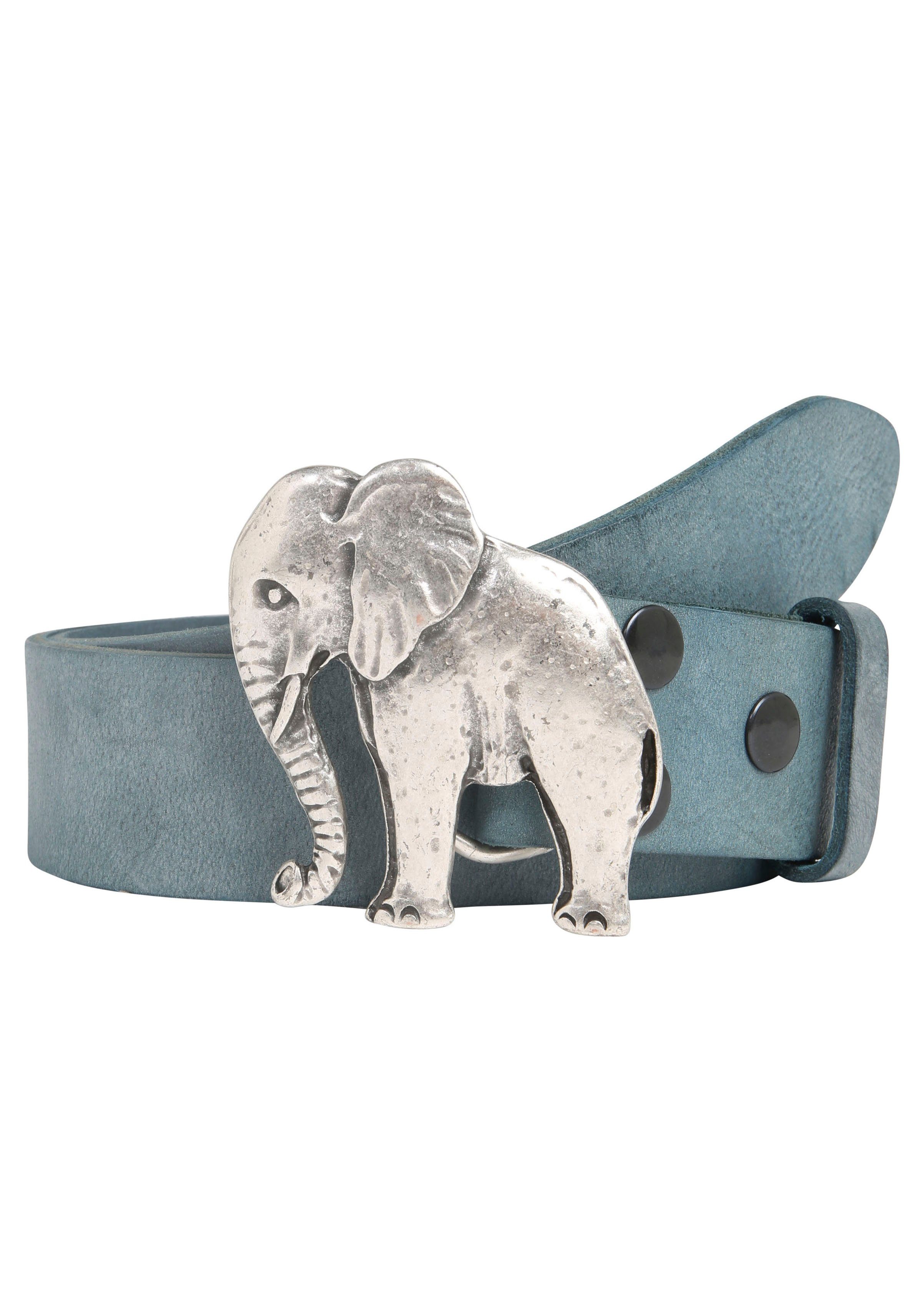 »Elefant« 019° Ledergürtel showroom by austauschbarer Schließe mit RETTUNGSRING