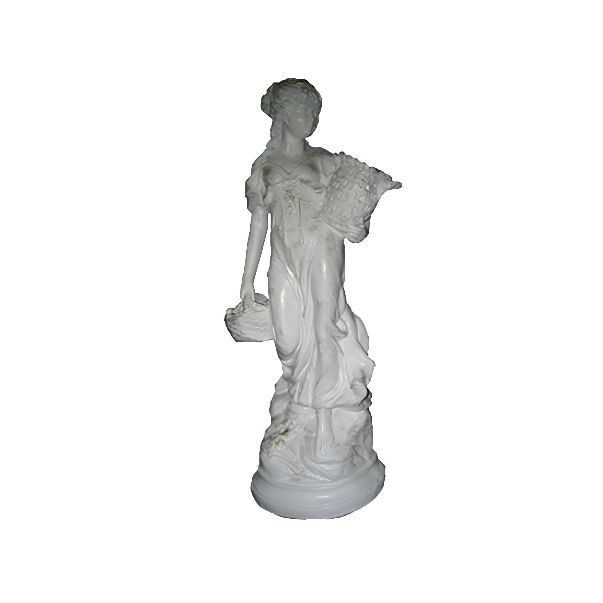 Skulptur Dekorative Figur Skulptur "Dame mit Korb" in 64 cm Größe, Figuren
