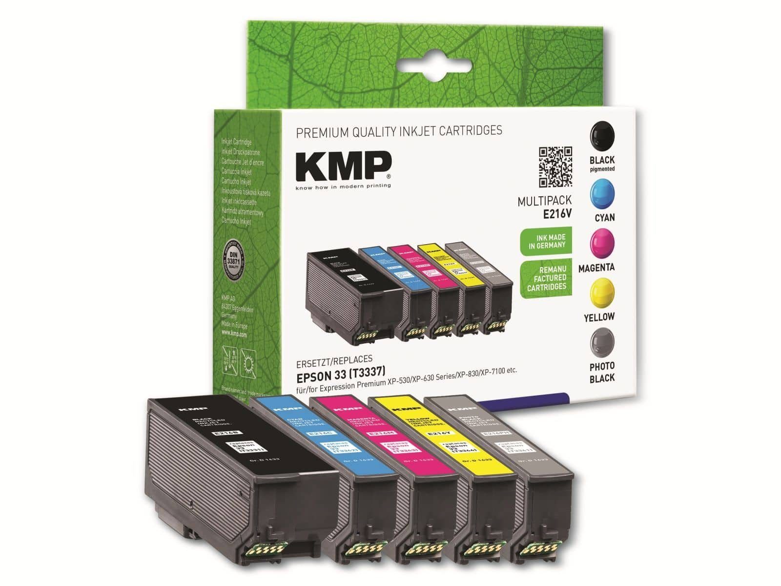 color E216, KMP KMP schwarz Tintenpatrone + Tinten-Multipack