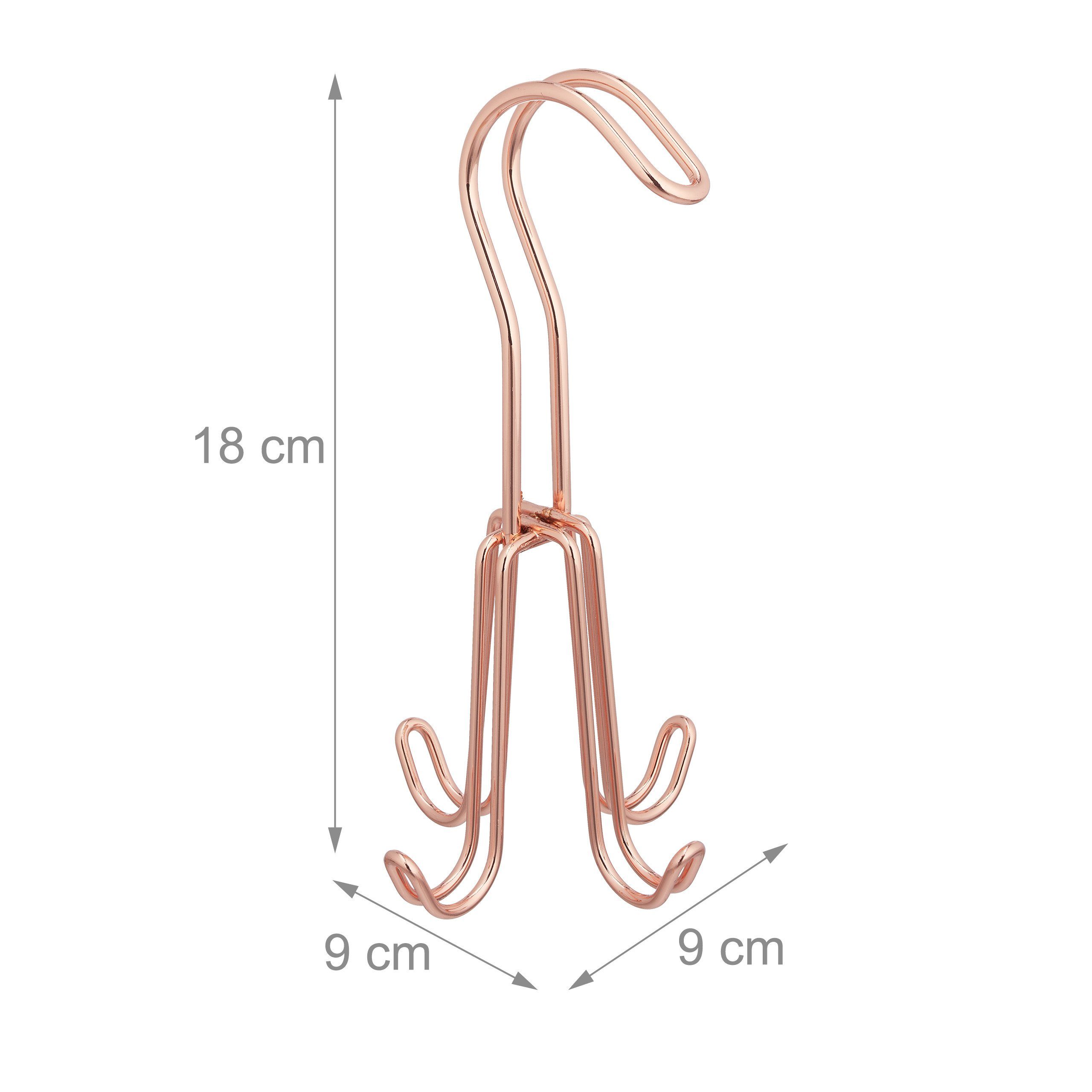relaxdays Gürtelbügel 4 Kleiderschrank kupfer x Gürtelhalter