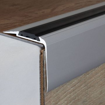 PROVISTON Treppenkantenprofil Aluminium, 58 x 45 x 1000 mm, Silber, Treppenkante, Winkelprofil