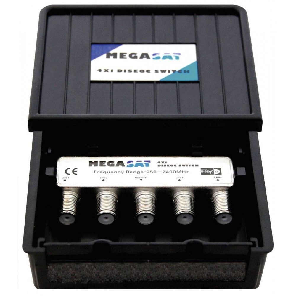 Megasat Megasat DiSEqC Switch 4/1 für Sat-Empfang. Camping Sat-Anlage (Digitaler Empfang), Wasserfest und stoßfest