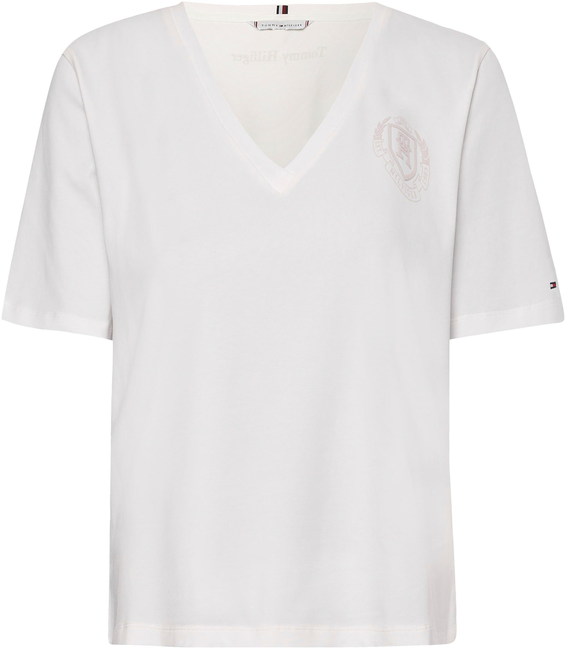Tommy Hilfiger T-Shirt mit ecru Markenlabel