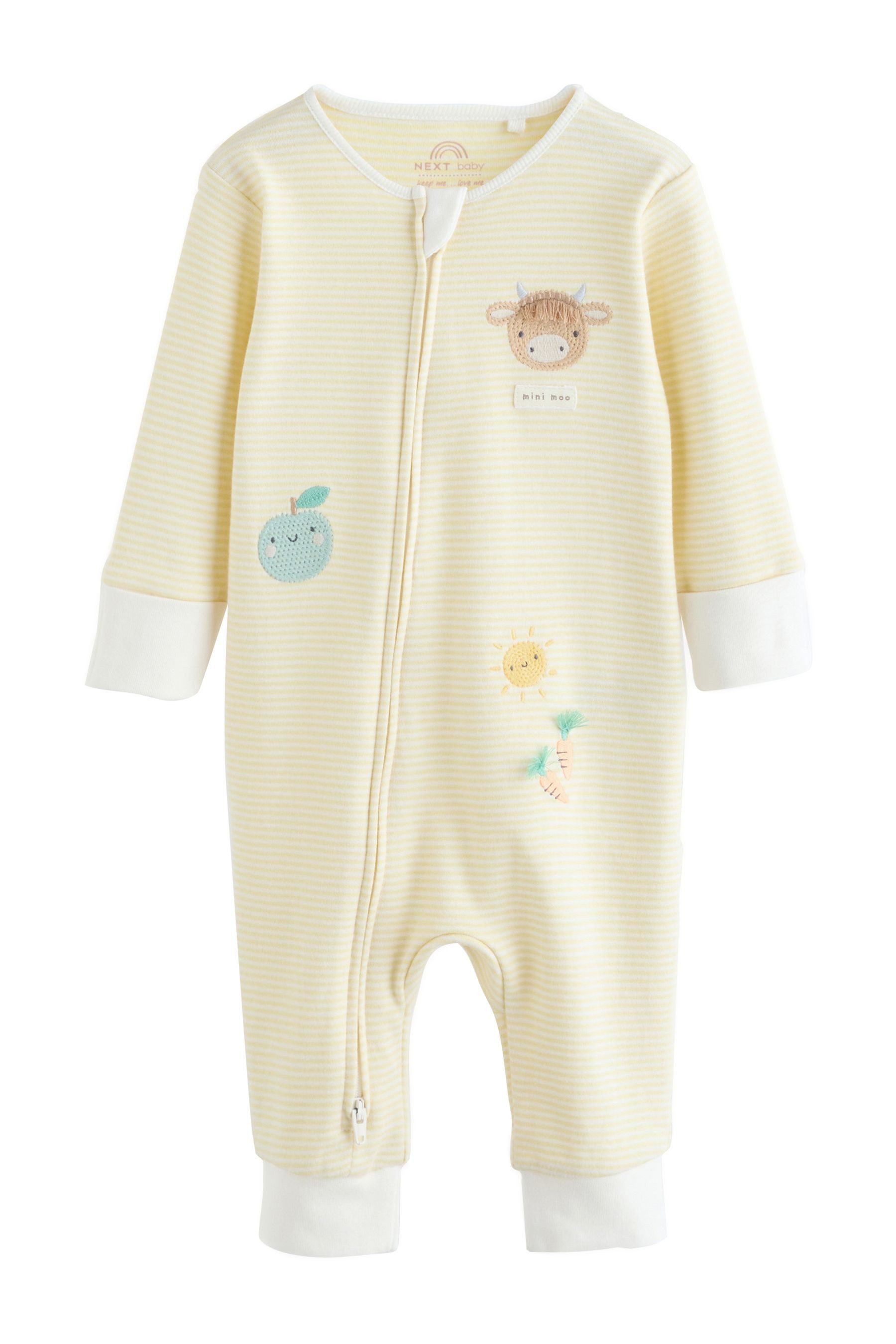 Next Schlafoverall Babyschlafanzüge mit Zweiwege-RV, 3er-Pack (3-tlg)