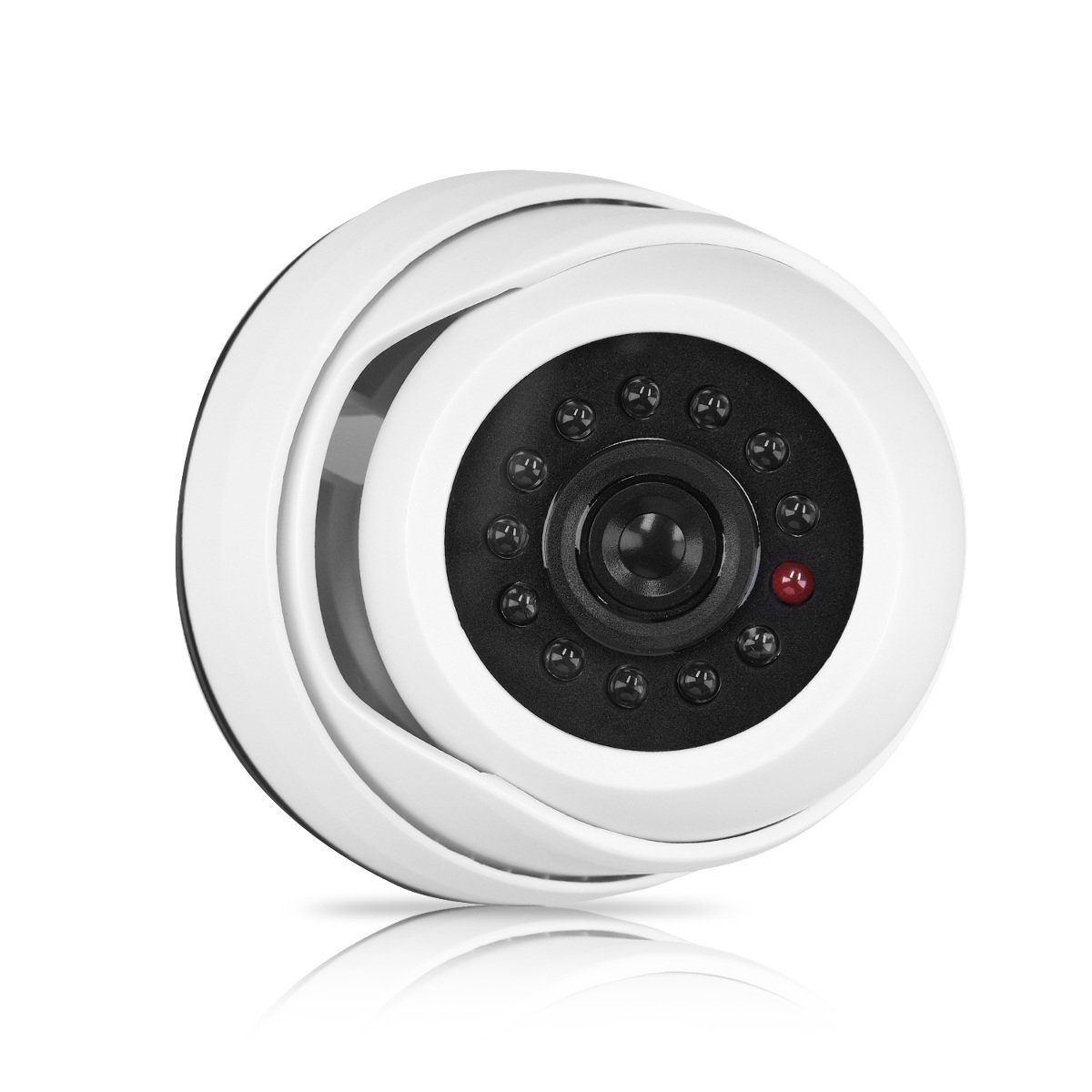 kwmobile Überwachungskamera Kamera Attrappe Videoüberwachung Fake Kamera Dummy mit LED Licht (1-tlg., Überwachungskamera Attrappe Dummy Camera für Außen Fake Camera Weiß)