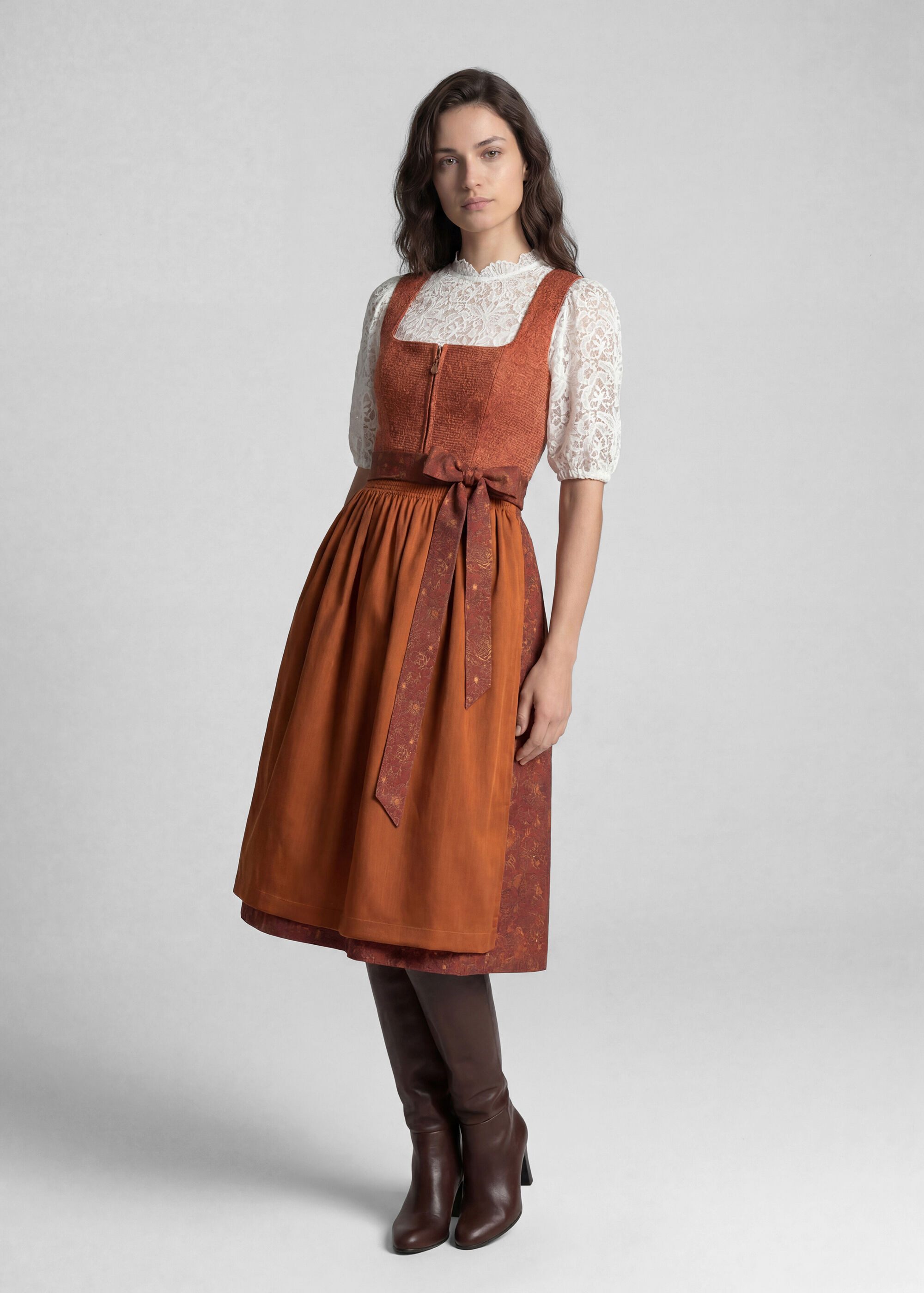 Spieth & Wensky Dirndl Kristall (1-tlg) mit dekorativer Schürze
