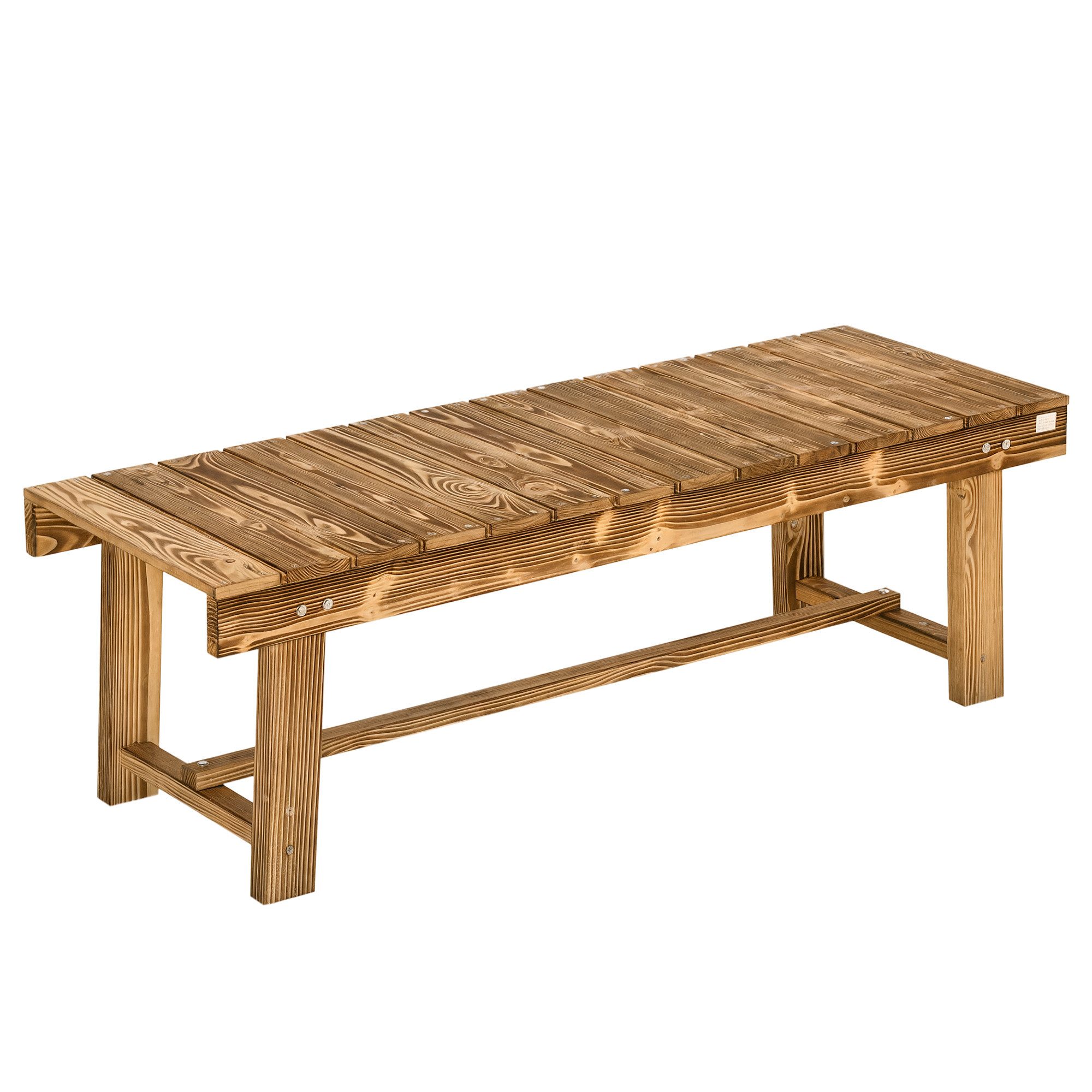 Outsunny Bank Holz wetterfest Gartenmöbel mit Wasserresistente Lackierung (2-Sitzer Holzbank, 1-St., Gartenbank), Dunkelbraun, 110 x 38 x 35 cm