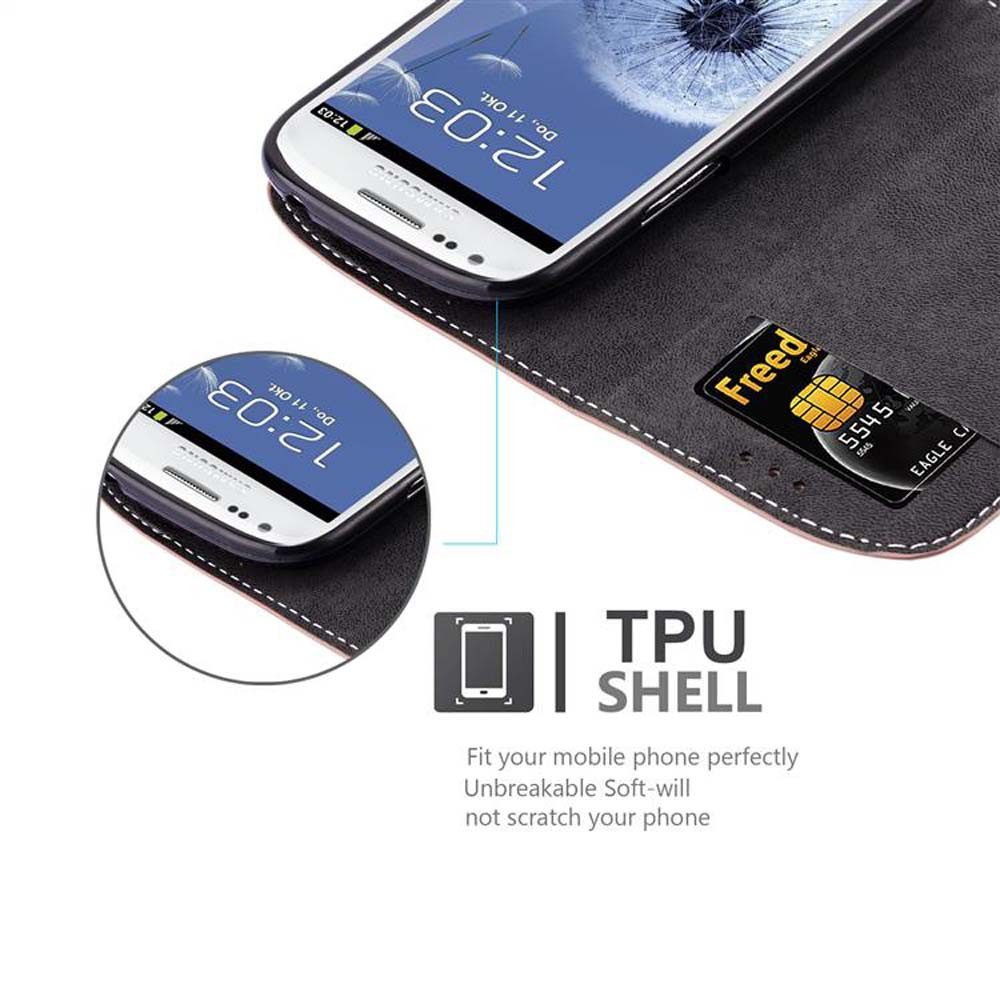 Cadorabo Handyhülle für Samsung Galaxy S3 MINI Hülle Samsung Galaxy S3 MINI, Klappbare Handy Schutzhülle - Hülle - mit Standfunktion und Kartenfach