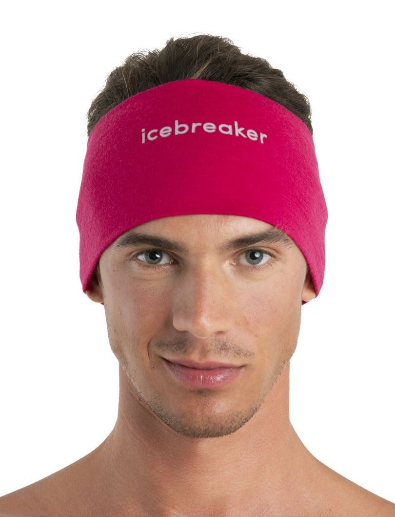 Icebreaker Stirnband 200 Oasis - Merinowolle - pink