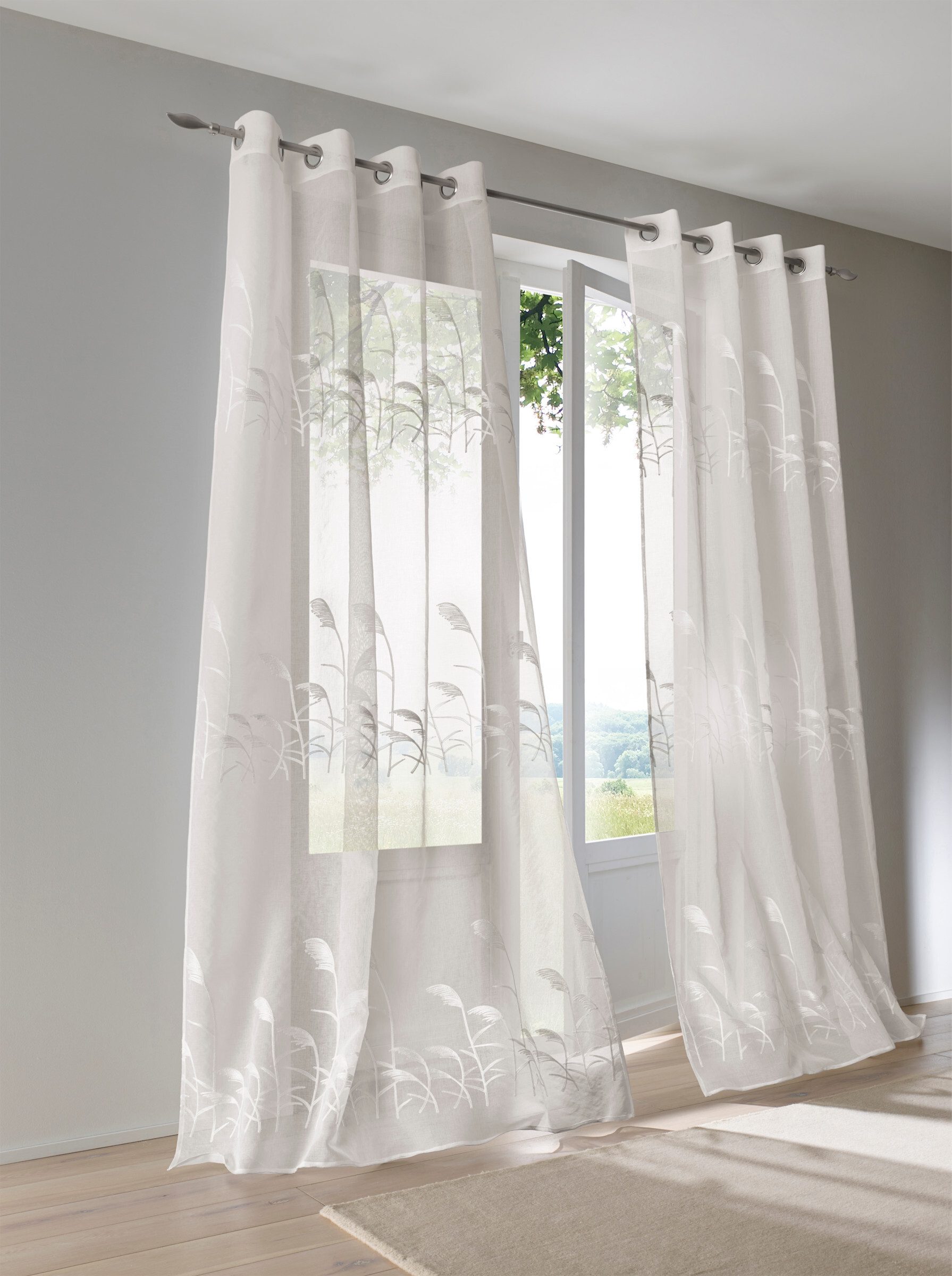 heine Gardine Dekostore . (1 St), Ösen, transparent, Fertigstore gerade For günstig online kaufen