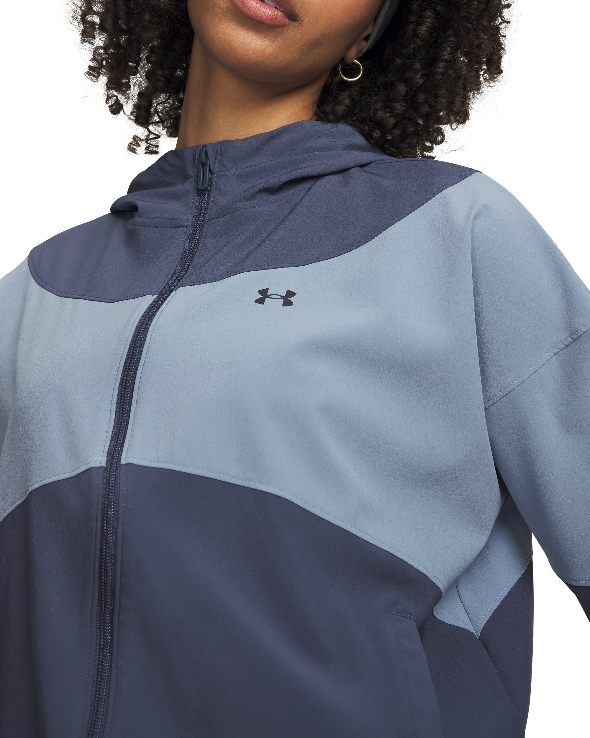 Under Armour® Kapuzensweatshirt UA RIVAL WOVEN JKT HD DOWNPOUR GRAY