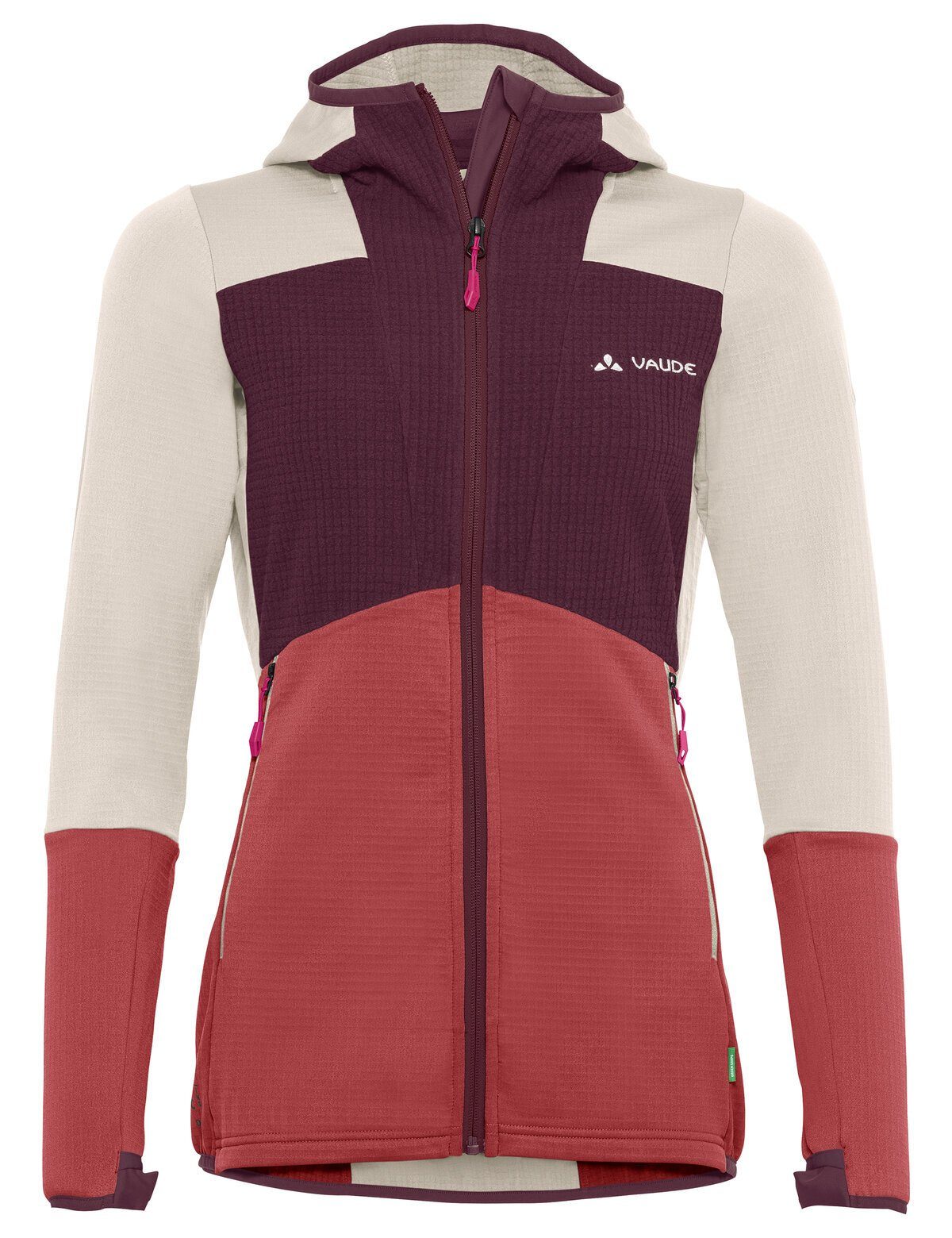 VAUDE Outdoorjacke Women's Monviso Hooded Grid Fleece Jacket (1-St) Klimaneutral kompensiert cassis | Übergangsjacken