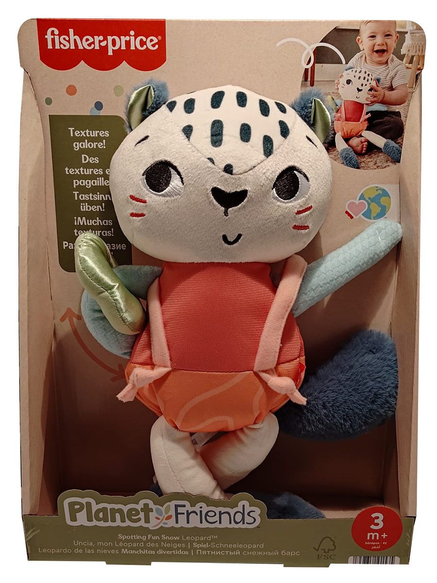 Fisher Price Plüschfigur Fisher Price Planet Friends - Schneeleopard - Plüschspielzeug, Kinder