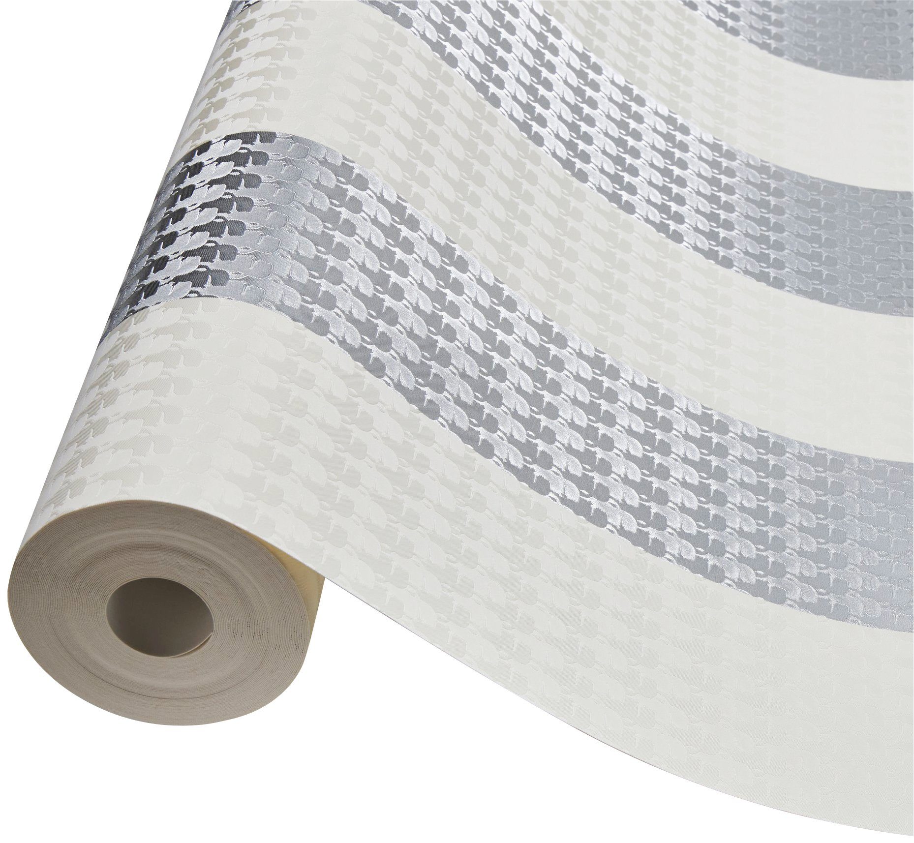 Streifen, Stripes, A.S. gestreift, Tapete Karl Paper Lagerfeld Streifentapete Création Vliestapete Architects Designer silber/weiß/grau