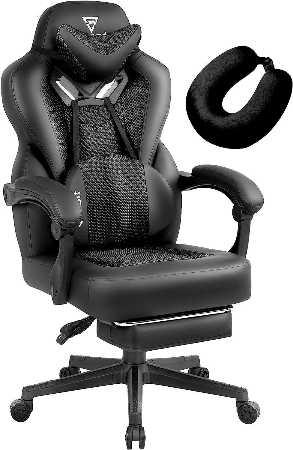 JUNG Gaming-Stuhl Vigosit Gaming Stuhl Bürostuhl Ergonomisch, Lendenkissen verstellbar (150Kg Belastbar, Zockerstuhl, Zocker, Sessel Gaming, 1 St), PC Sessel, Computerstuhl, Computer Stuhl, Zockersessel