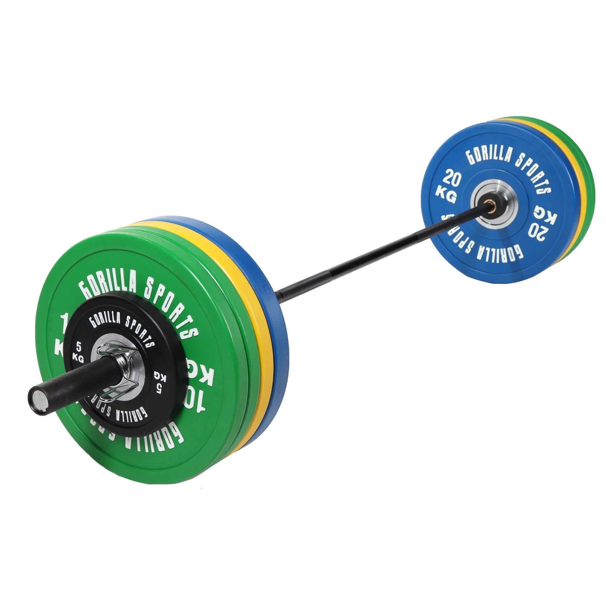 GORILLA SPORTS Hantel-Set Olympia Bumper Plates Langhantelset Profi 140 kg