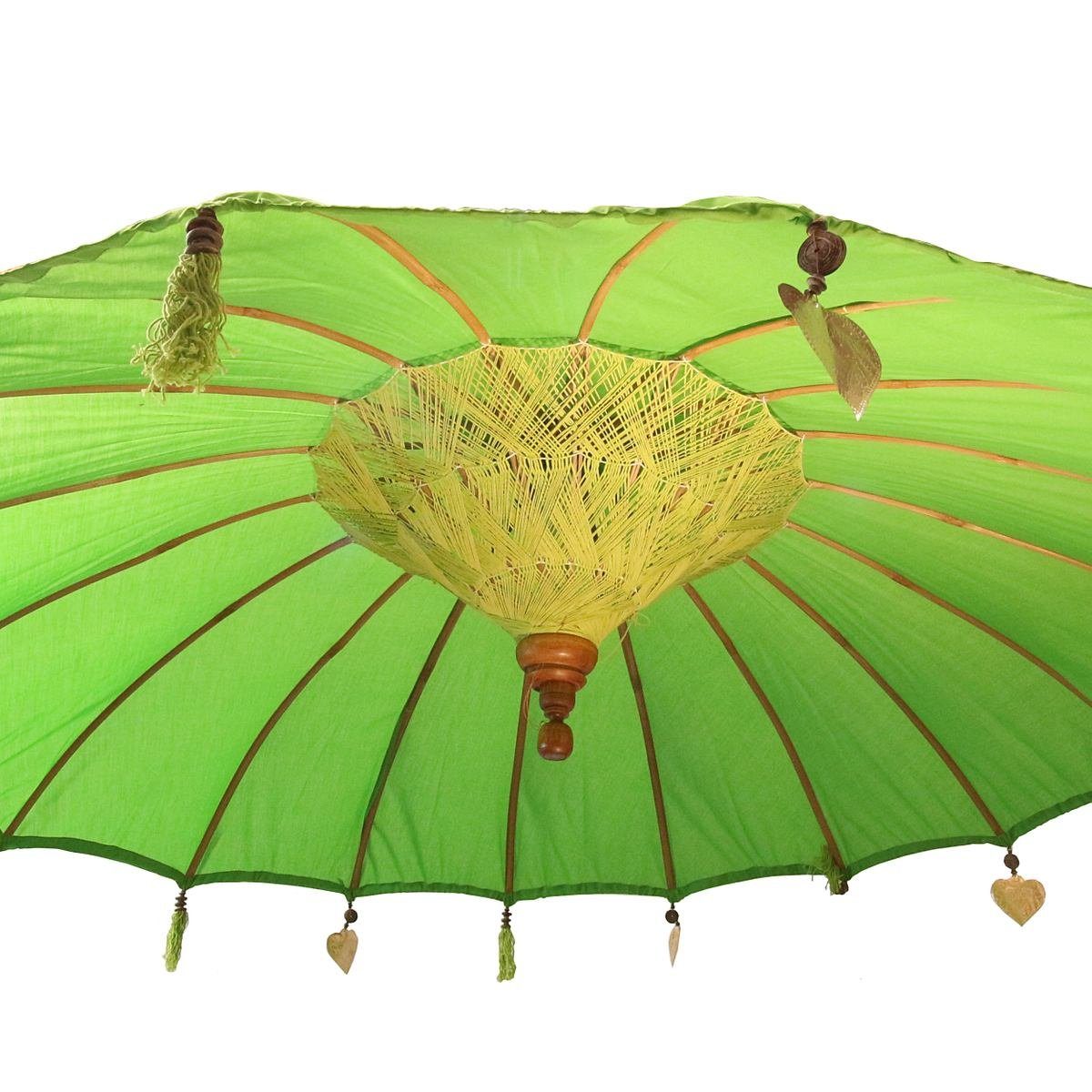 Oriental Galerie Sonnenschirm Hängender Bali-Sonnenschirm 180 cm Grün