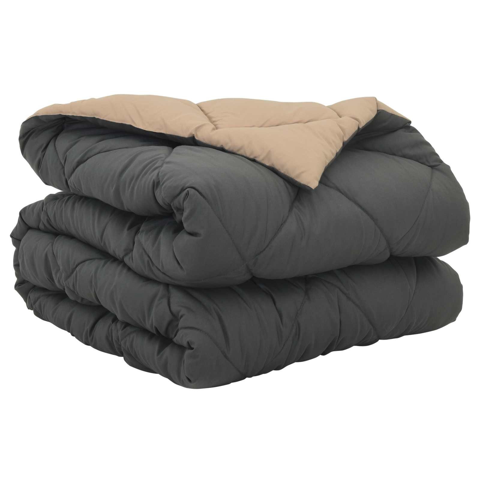 vidaXL Baumwollbettdecke Ganzjahresbettdecke Anthrazit und Taupe 135 x 200 günstig online kaufen