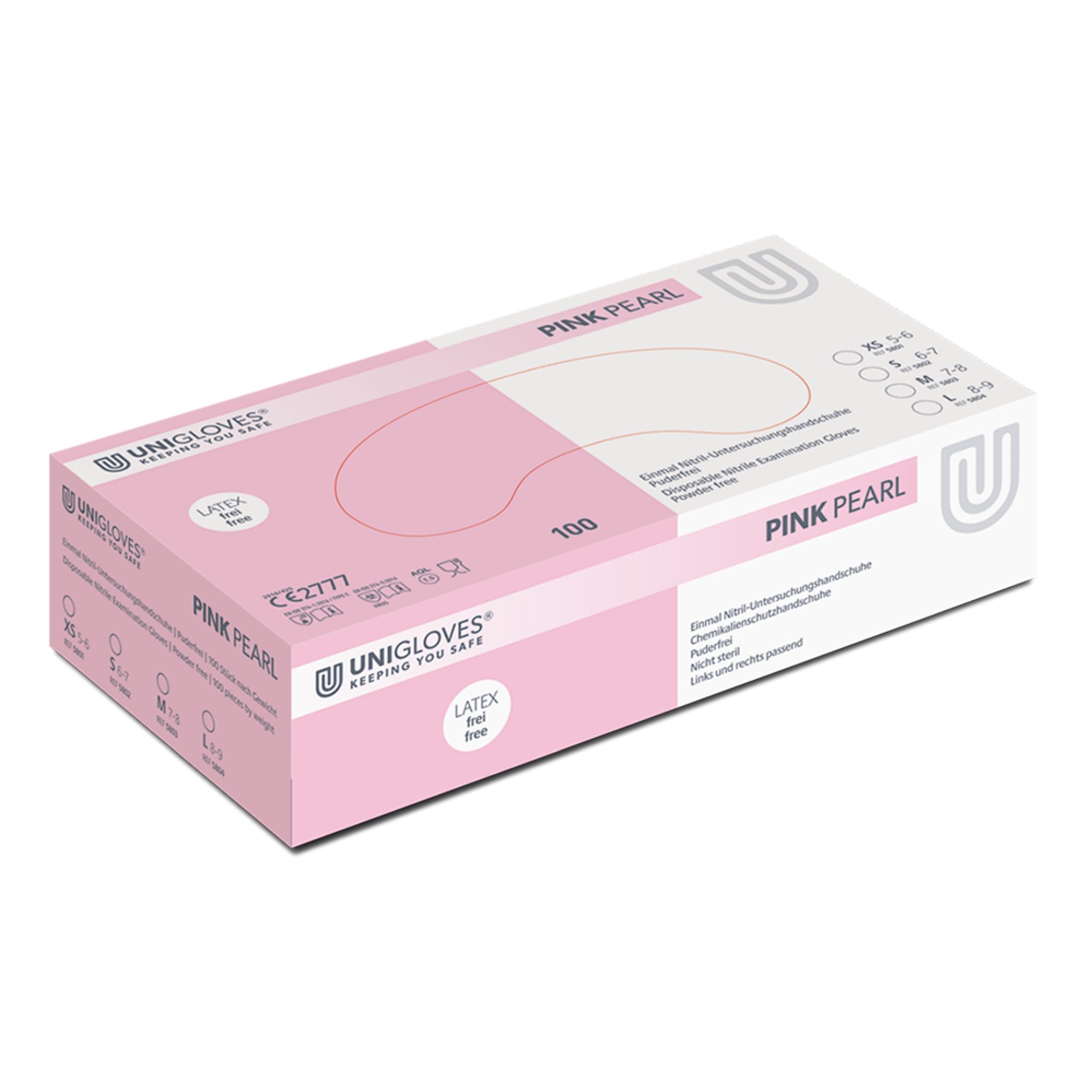 Unigloves® Einweghandschuhe Unigloves® Pink Pearl Nitril Untersuchungshandschuhe