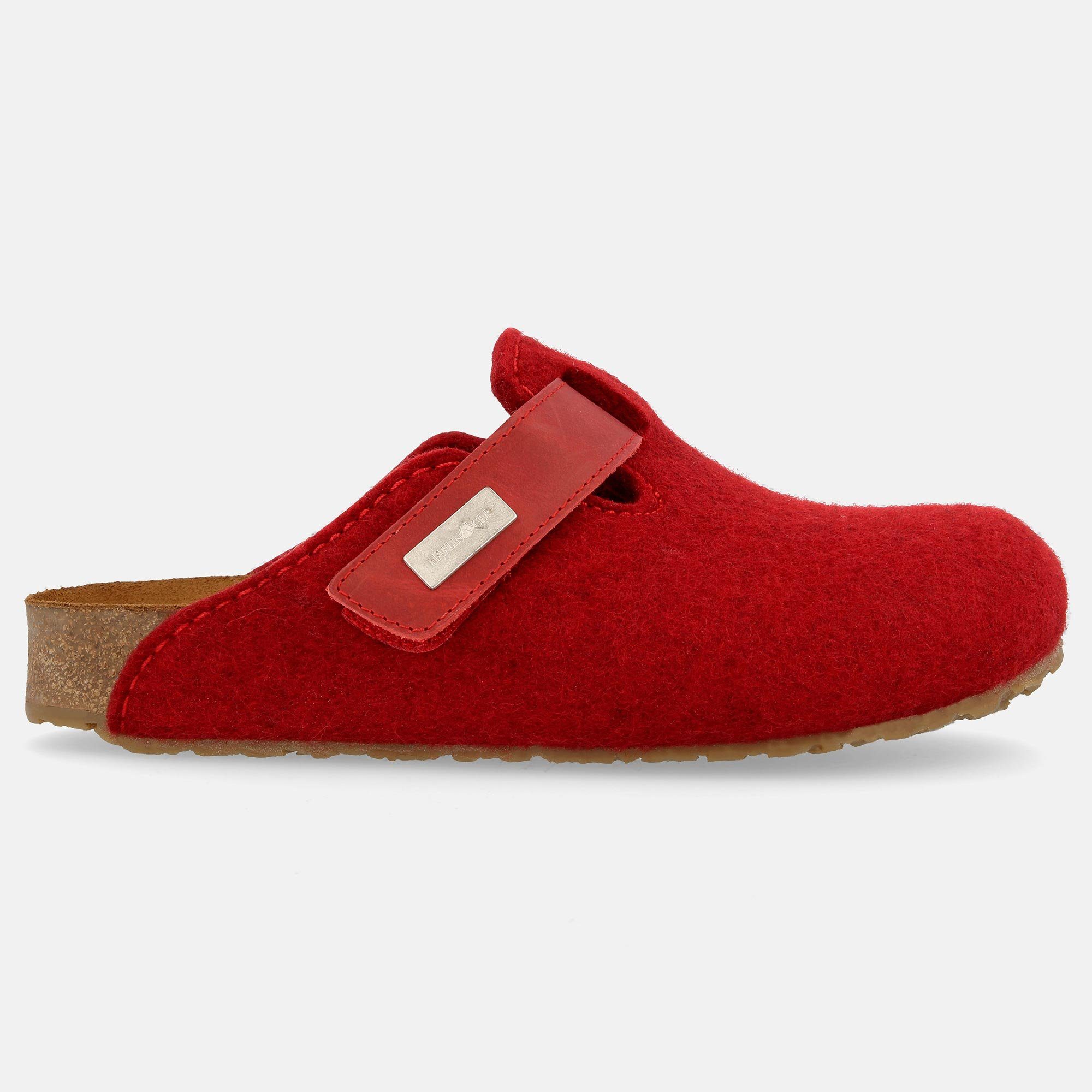 Haflinger Kurt Filzclog mit Korkfußbett Lederdecksohle Unisex Hausschuh