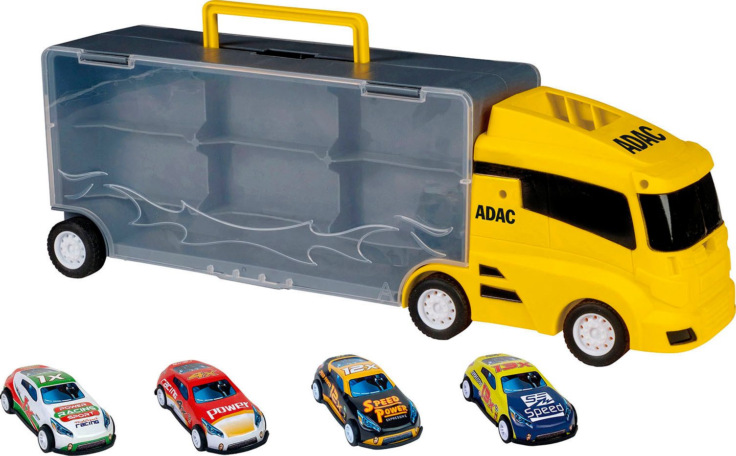 Happy People Spielzeug-LKW ADAC Autotransporter Koffer, inklusive 4 Autos günstig online kaufen