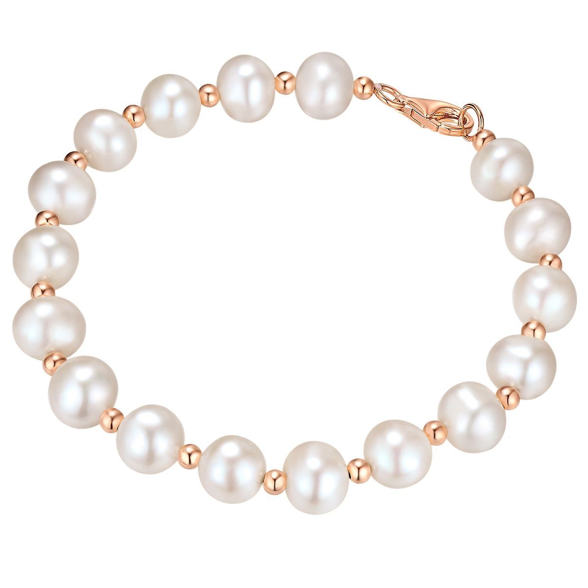 Valero Pearls Perlenarmband roségold, mit Süßwasser-Zuchtperle günstig online kaufen